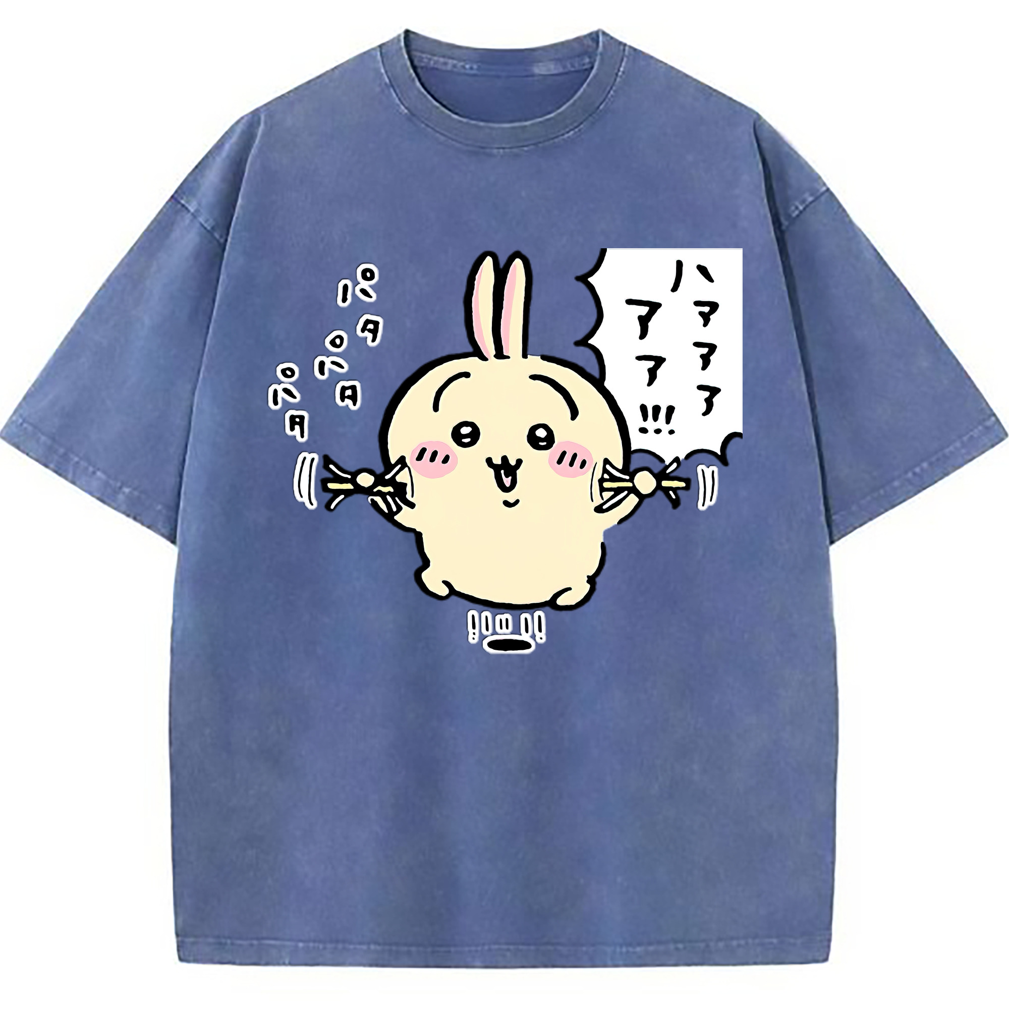 （画像用） ちいかわ うさぎ Chii-kawa usagi 綿100% ヴィンテージ風 半袖Tシャツ（フロントプリント）