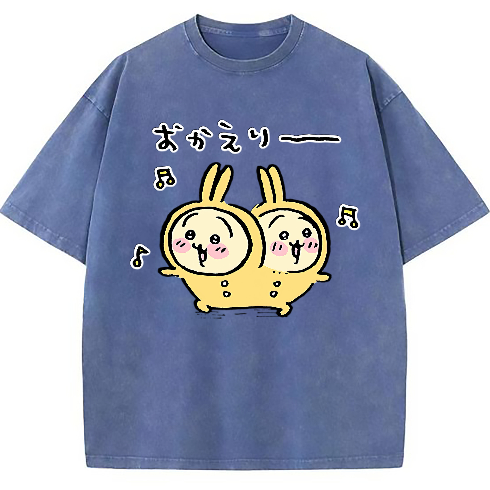 （画像用） ちいかわ うさぎ Chii-kawa usagi 綿100% ヴィンテージ風 半袖Tシャツ（フロントプリント）