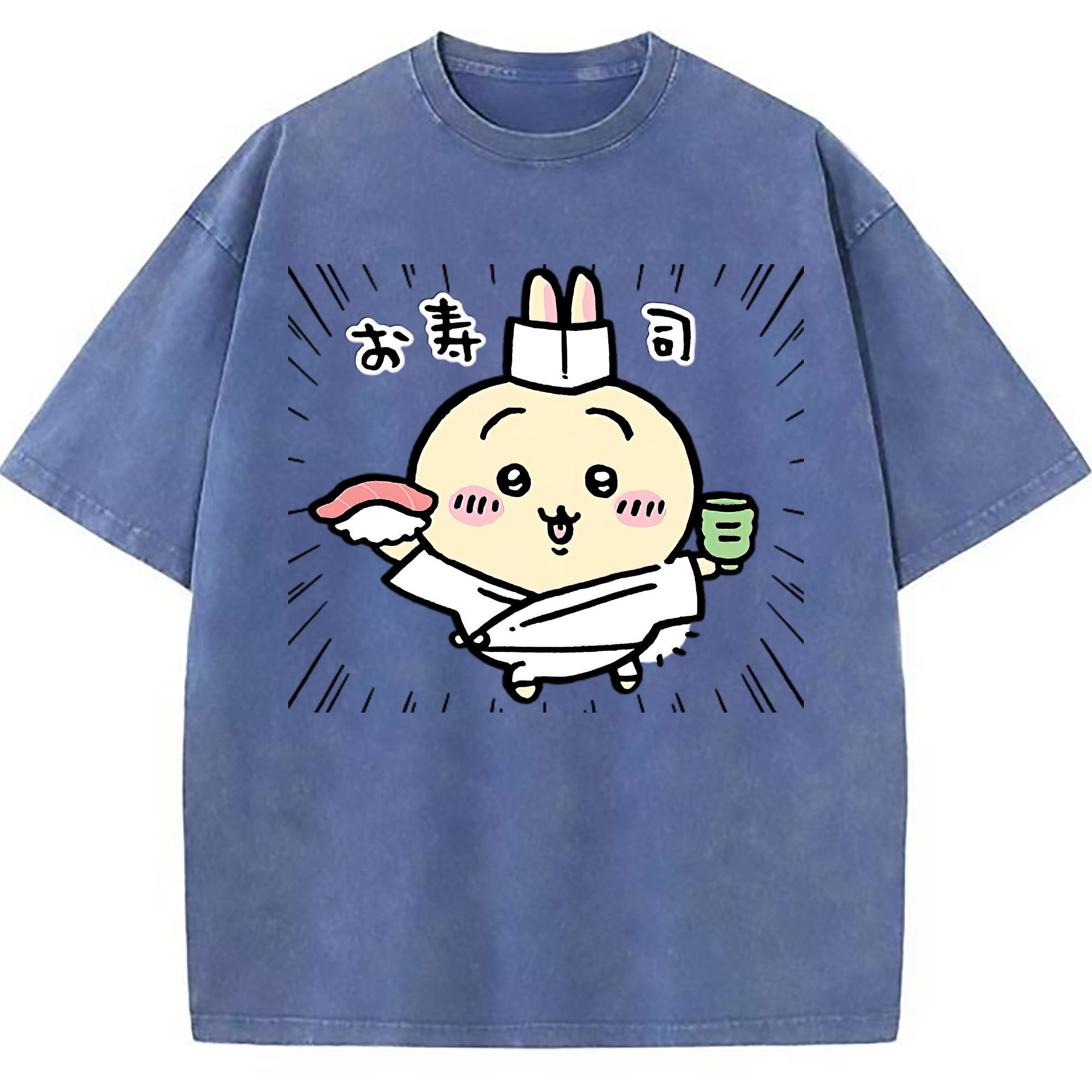 （画像用） ちいかわ うさぎ Chii-kawa usagi 綿100% ヴィンテージ風 半袖Tシャツ（フロントプリント）