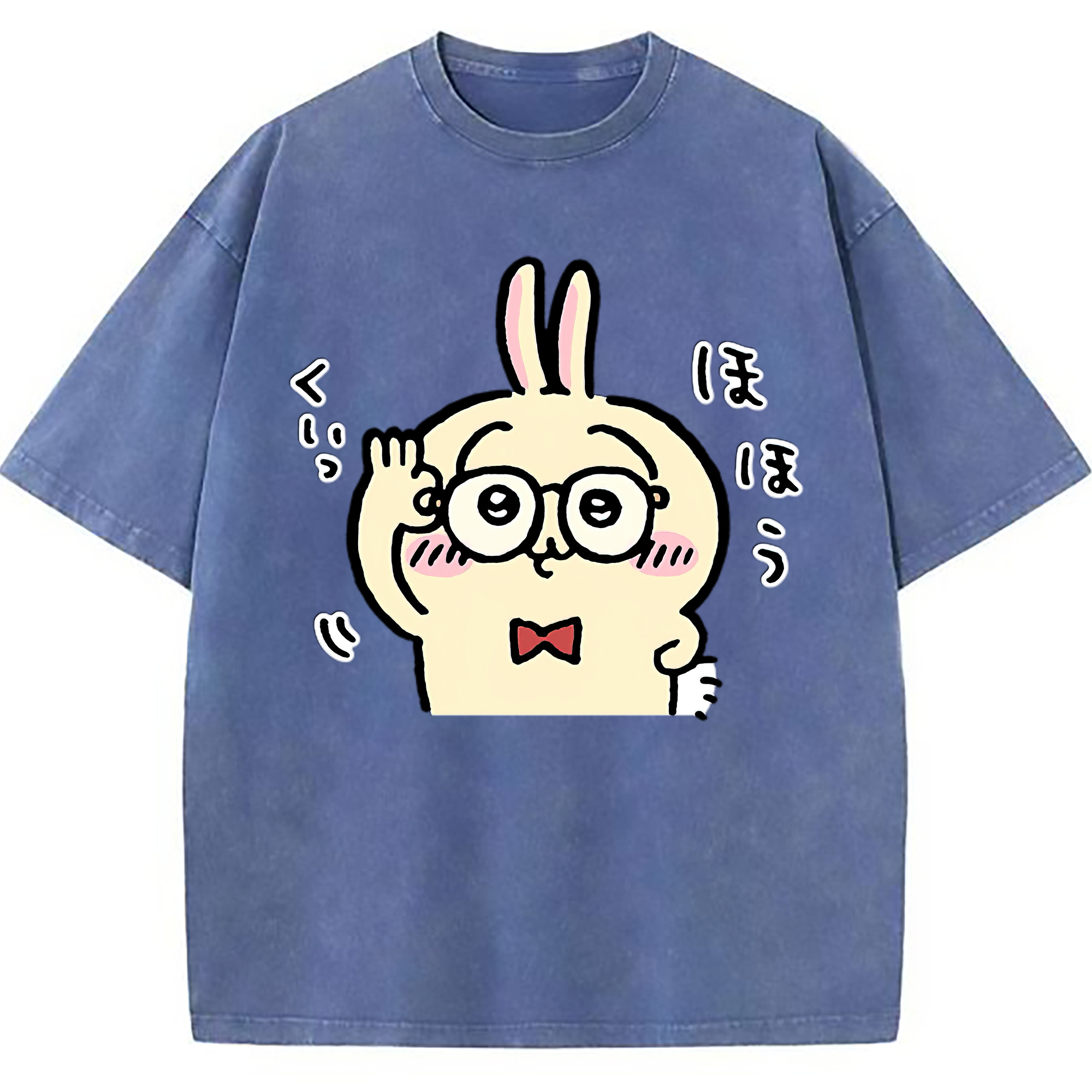 （画像用） ちいかわ うさぎ Chii-kawa usagi 綿100% ヴィンテージ風 半袖Tシャツ（フロントプリント）