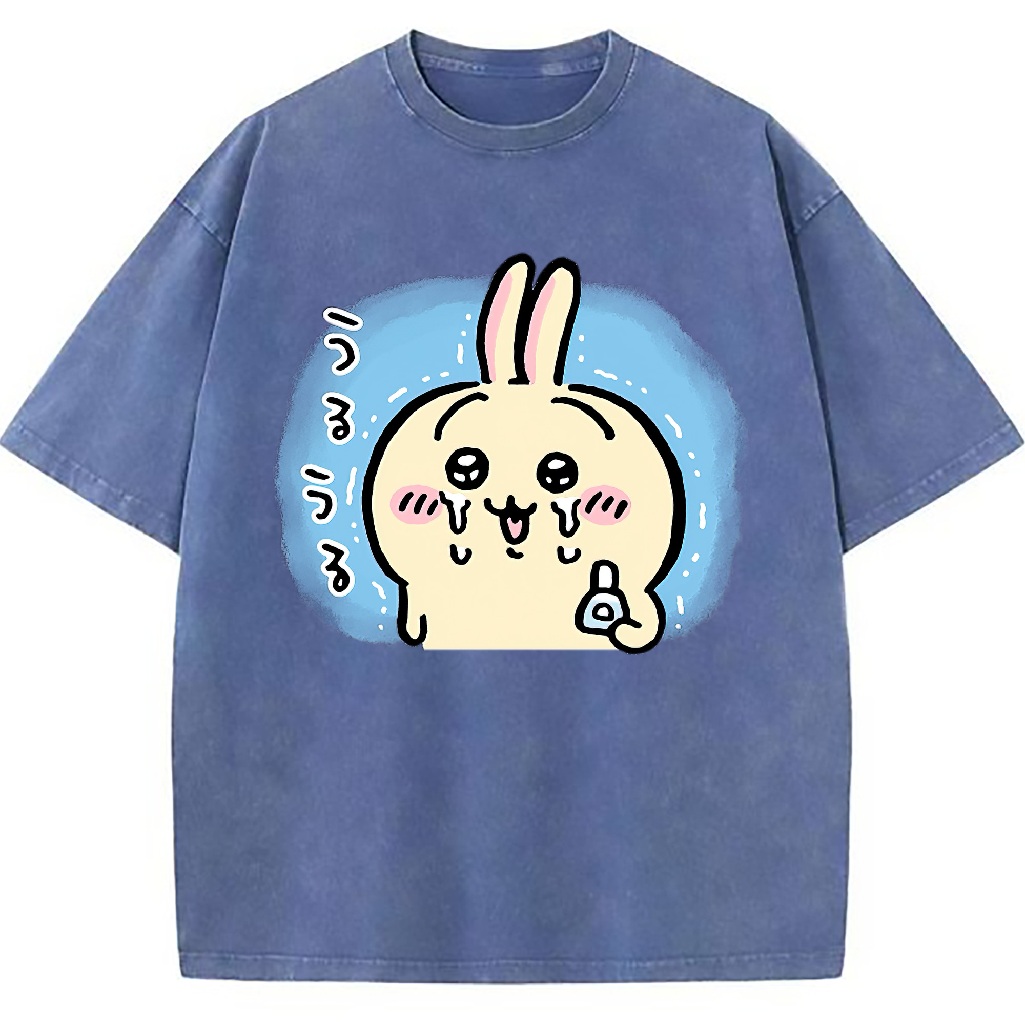 （画像用） ちいかわ うさぎ Chii-kawa usagi 綿100% ヴィンテージ風 半袖Tシャツ（フロントプリント）