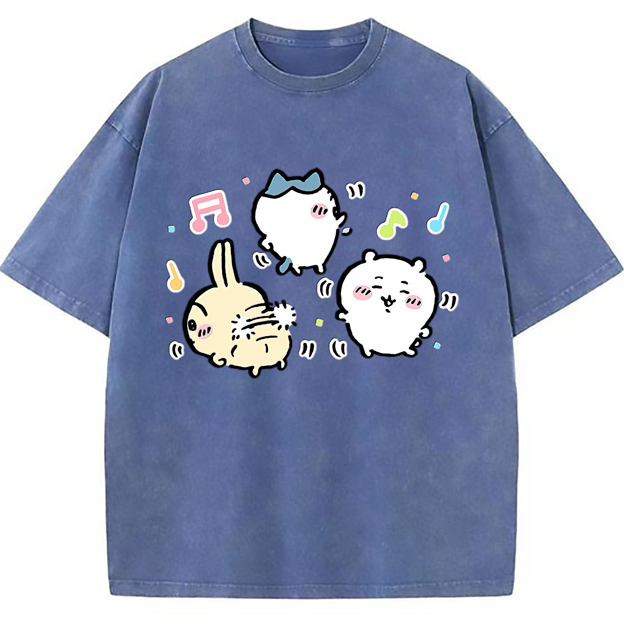 （画像用） ちいかわ うさぎ Chii-kawa usagi 綿100% ヴィンテージ風 半袖Tシャツ（フロントプリント）