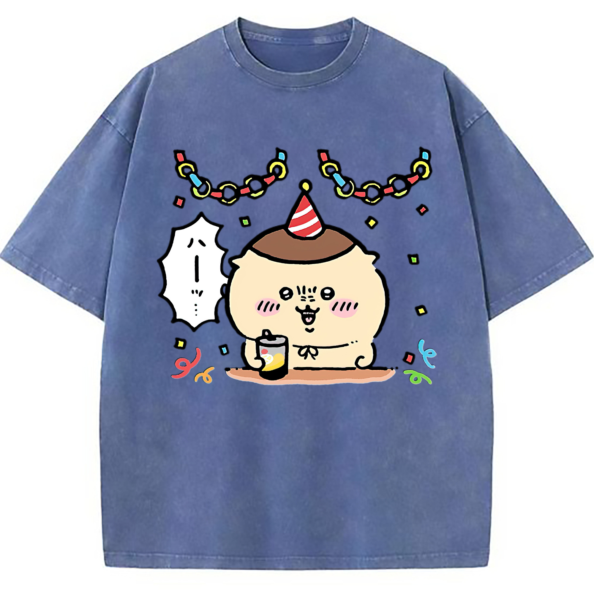 （画像用） ちいかわ くりまんじゅう Chii-kawa kuri manjū 綿100% ヴィンテージ風 半袖Tシャツ（フロントプリント）