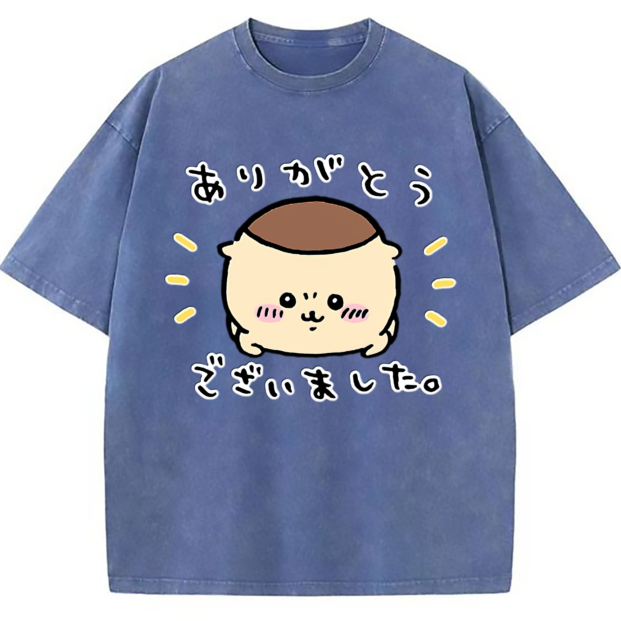 （画像用） ちいかわ くりまんじゅう Chii-kawa kuri manjū 綿100% ヴィンテージ風 半袖Tシャツ（フロントプリント）