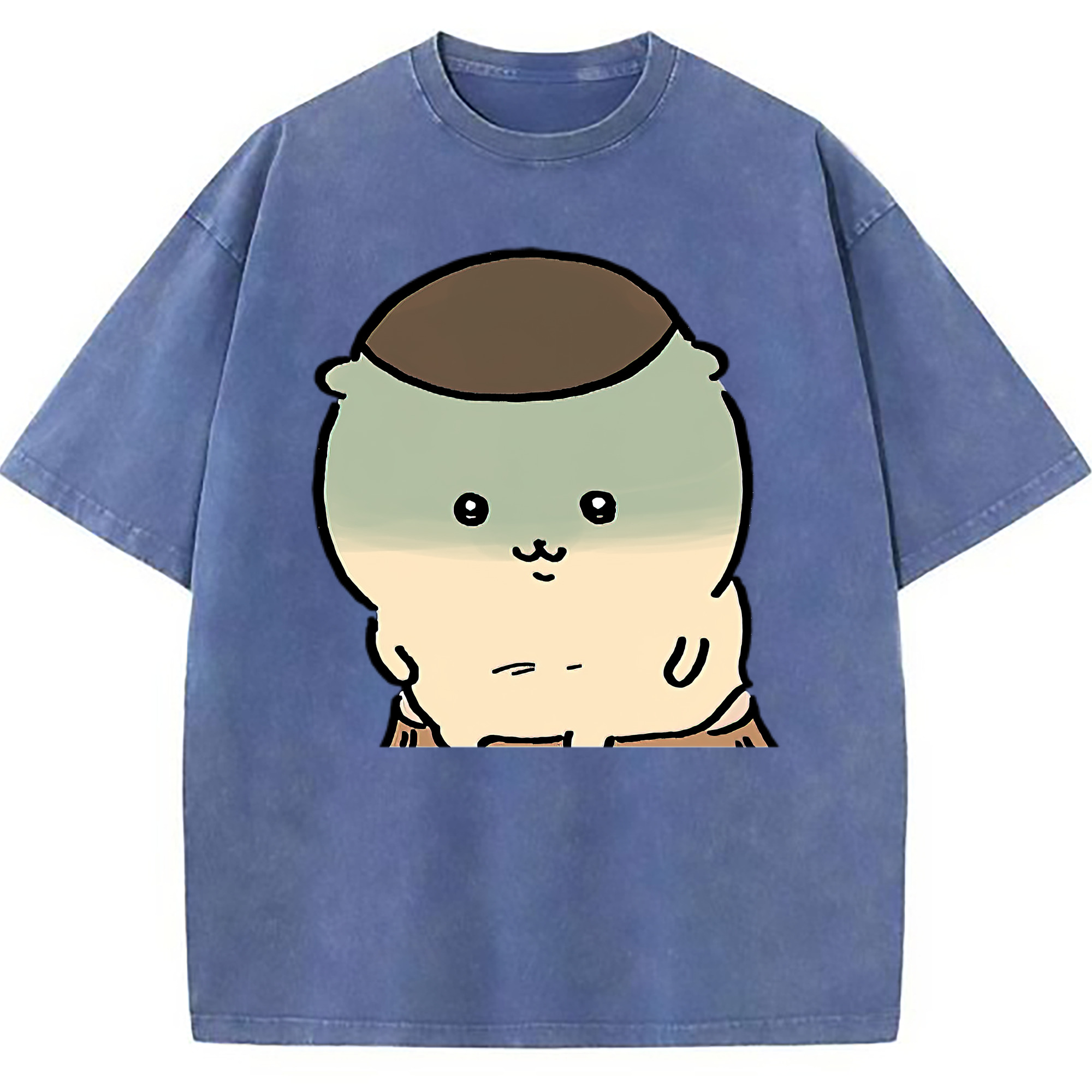 （画像用） ちいかわ くりまんじゅう Chii-kawa kuri manjū 綿100% ヴィンテージ風 半袖Tシャツ（フロントプリント）