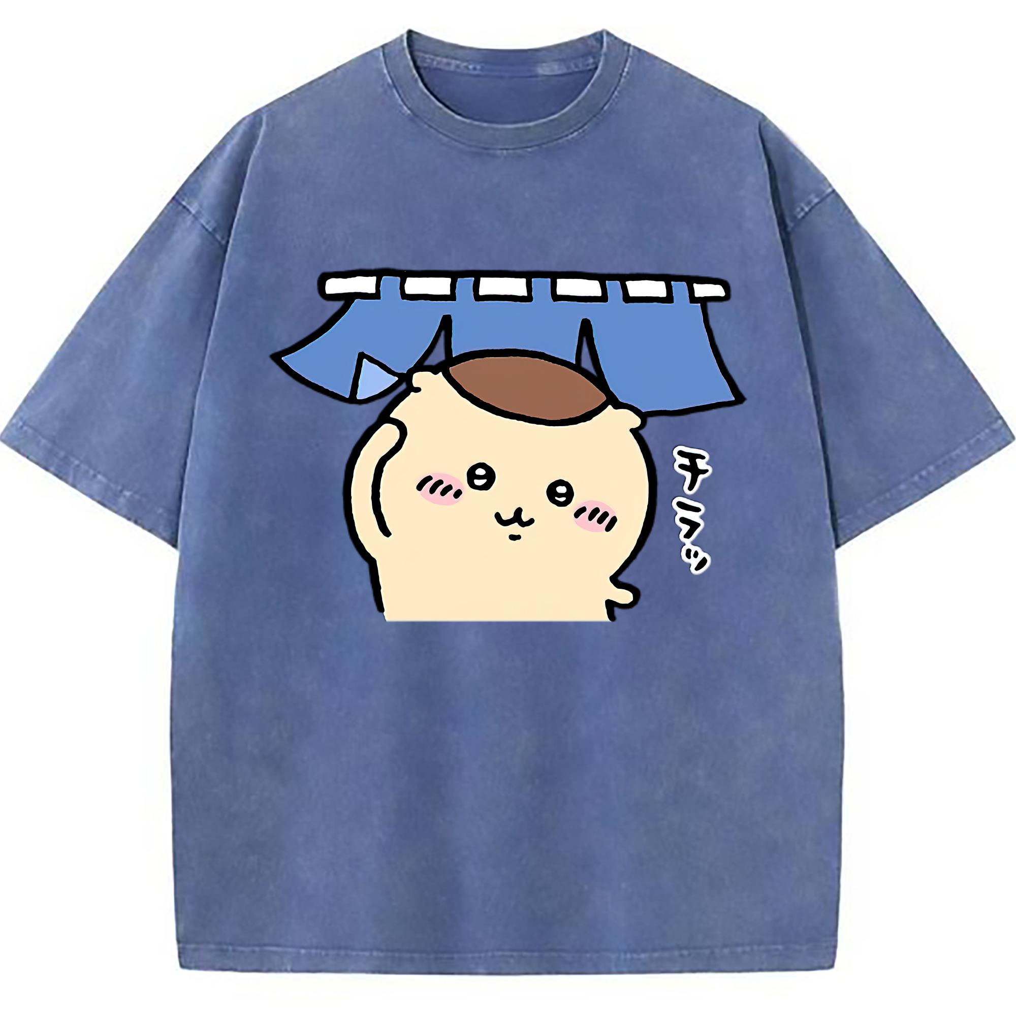 （画像用） ちいかわ くりまんじゅう Chii-kawa kuri manjū 綿100% ヴィンテージ風 半袖Tシャツ（フロントプリント）