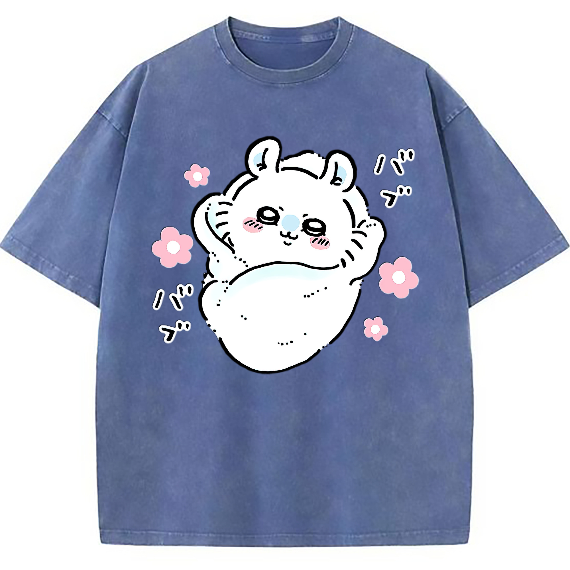 （画像用） ちいかわ モモンガ Chii-kawa Momonga 綿100% ヴィンテージ風 半袖Tシャツ（フロントプリント）