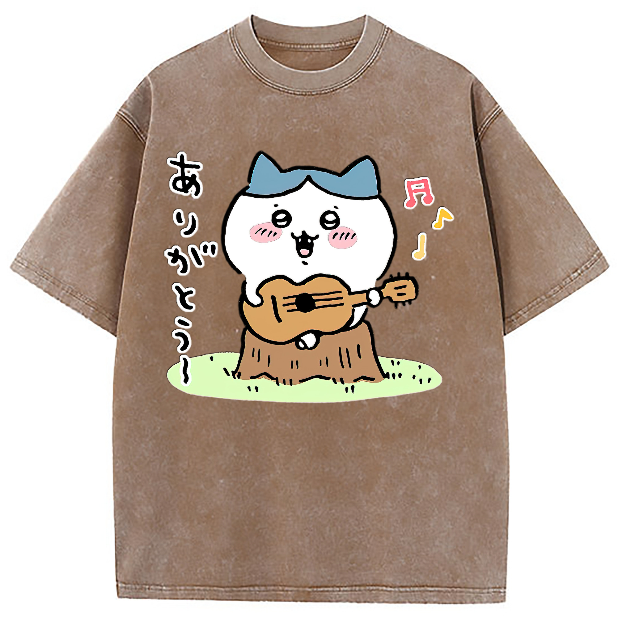 （画像用） ちいかわ ハチワレ Chii-kawa hachiware 綿100% ヴィンテージ風 半袖Tシャツ（フロントプリント）