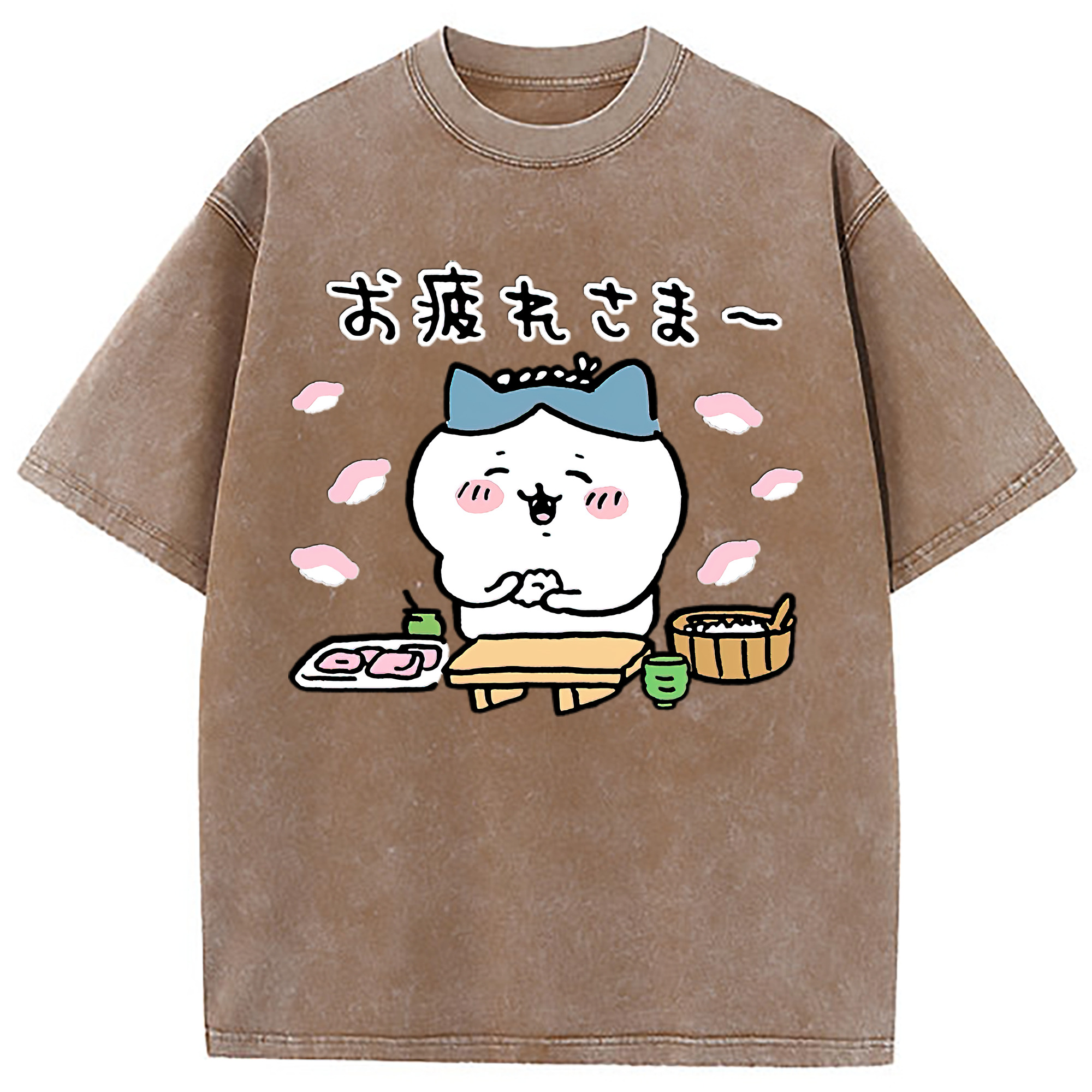 （画像用） ちいかわ ハチワレ Chii-kawa hachiware 綿100% ヴィンテージ風 半袖Tシャツ（フロントプリント）