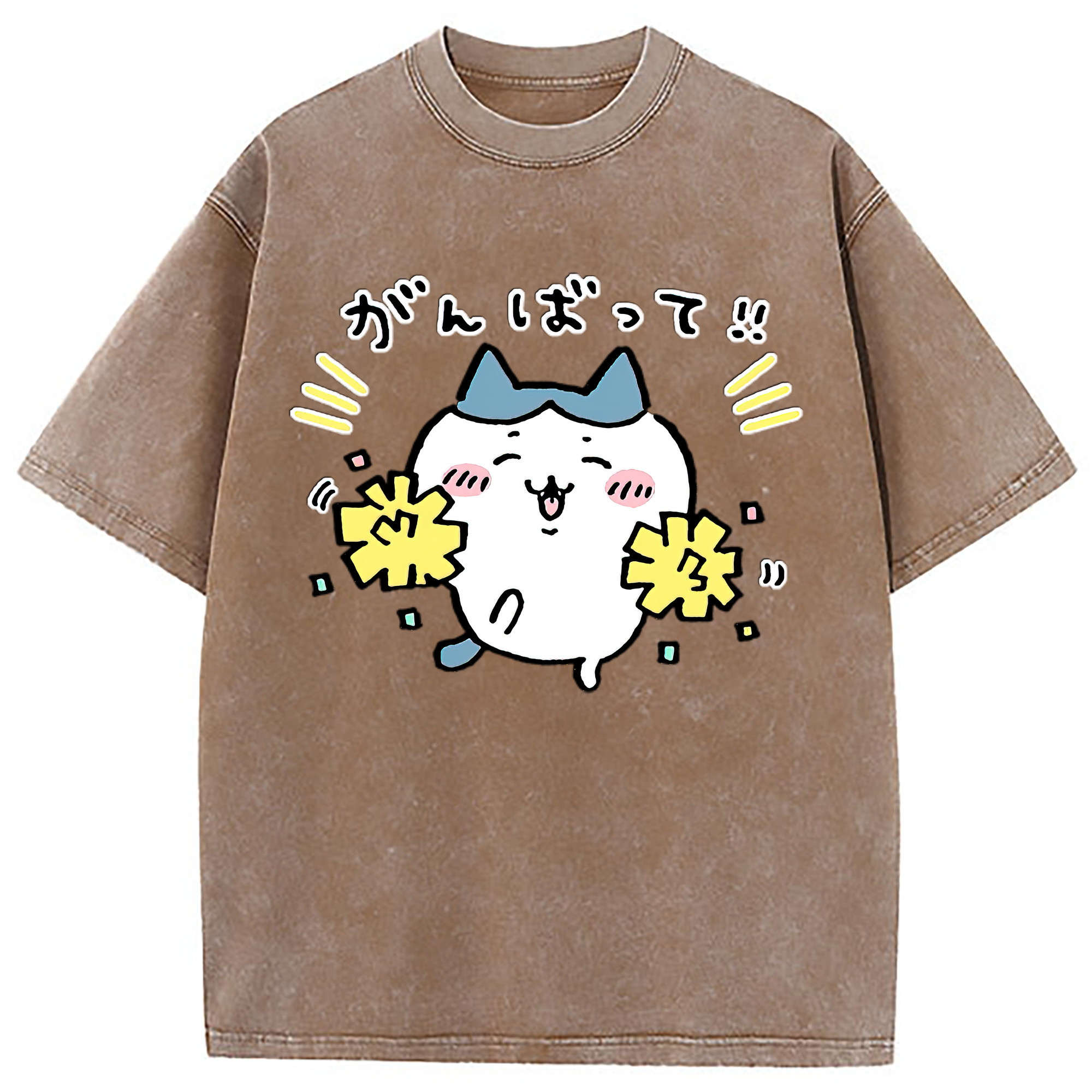 （画像用） ちいかわ ハチワレ Chii-kawa hachiware 綿100% ヴィンテージ風 半袖Tシャツ（フロントプリント）