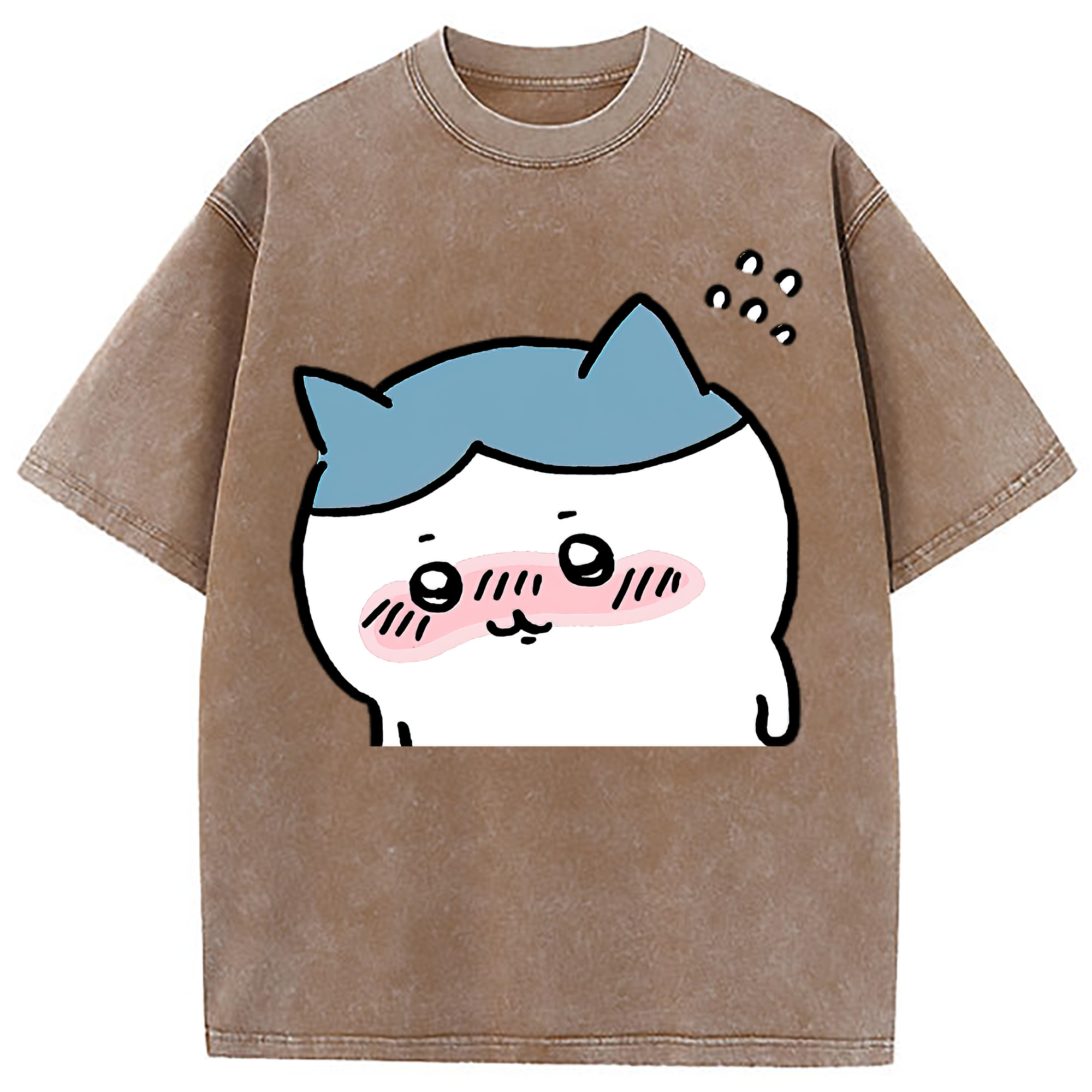（画像用） ちいかわ ハチワレ Chii-kawa hachiware 綿100% ヴィンテージ風 半袖Tシャツ（フロントプリント）