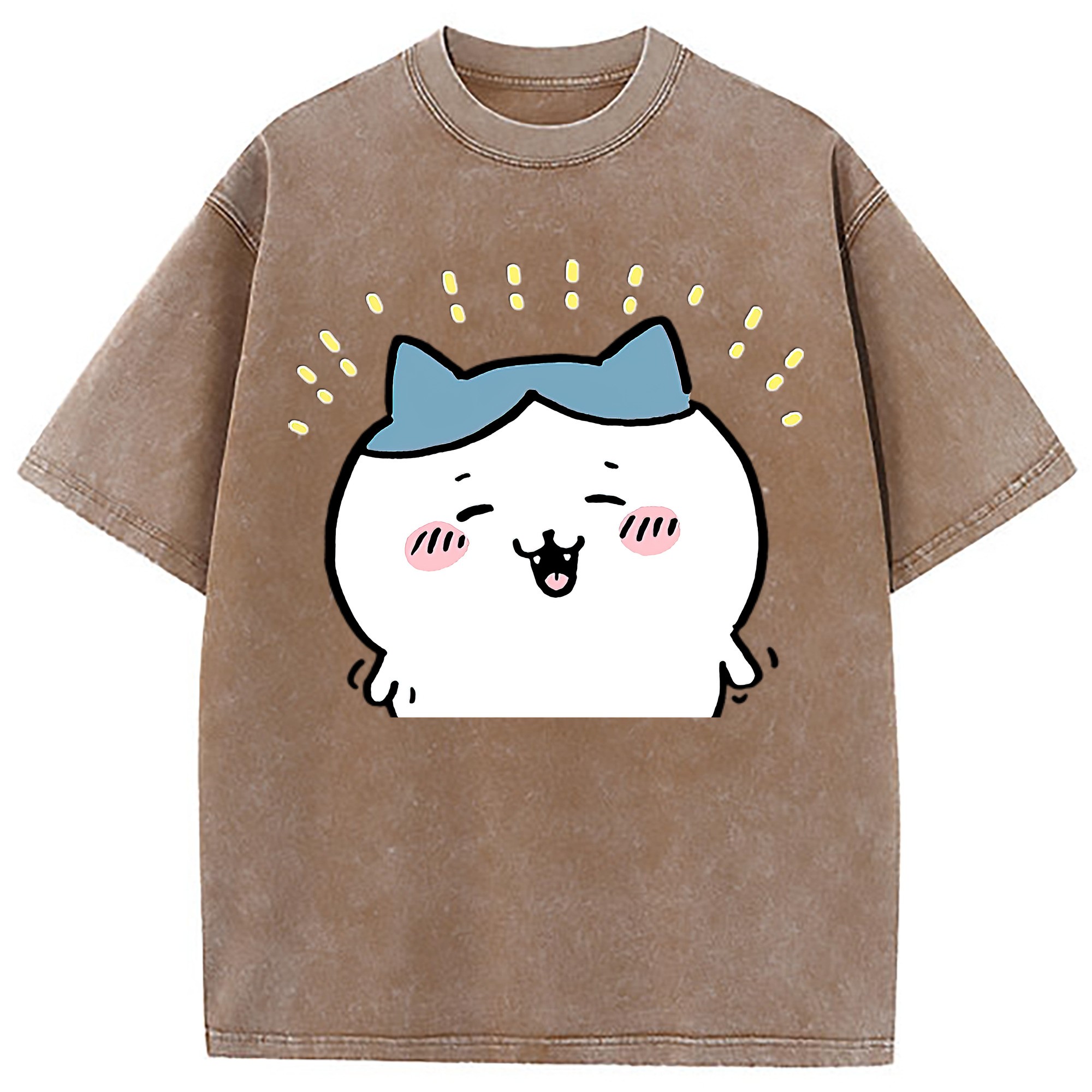（画像用） ちいかわ ハチワレ Chii-kawa hachiware 綿100% ヴィンテージ風 半袖Tシャツ（フロントプリント）