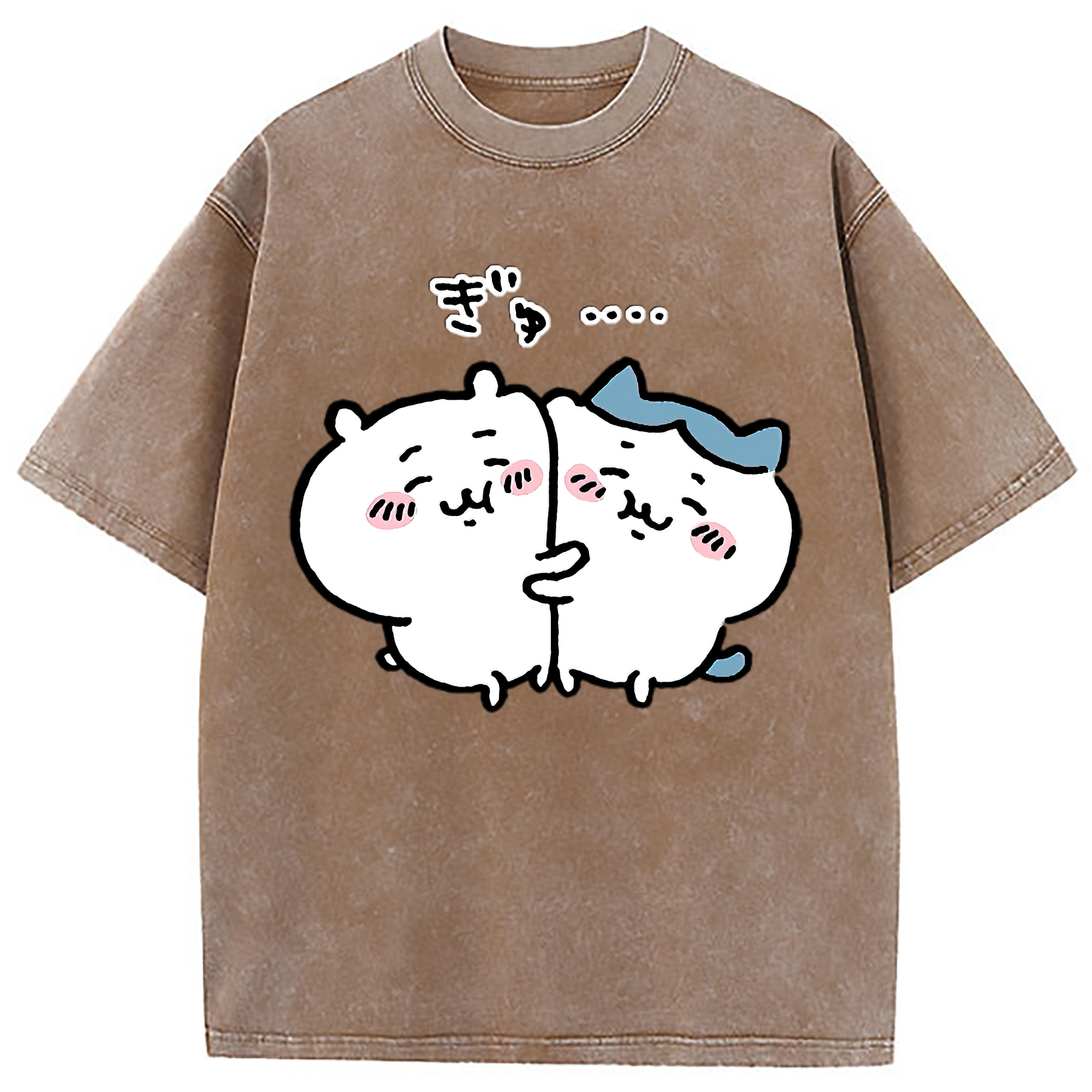 （画像用） ちいかわ ハチワレ Chii-kawa hachiware 綿100% ヴィンテージ風 半袖Tシャツ（フロントプリント）