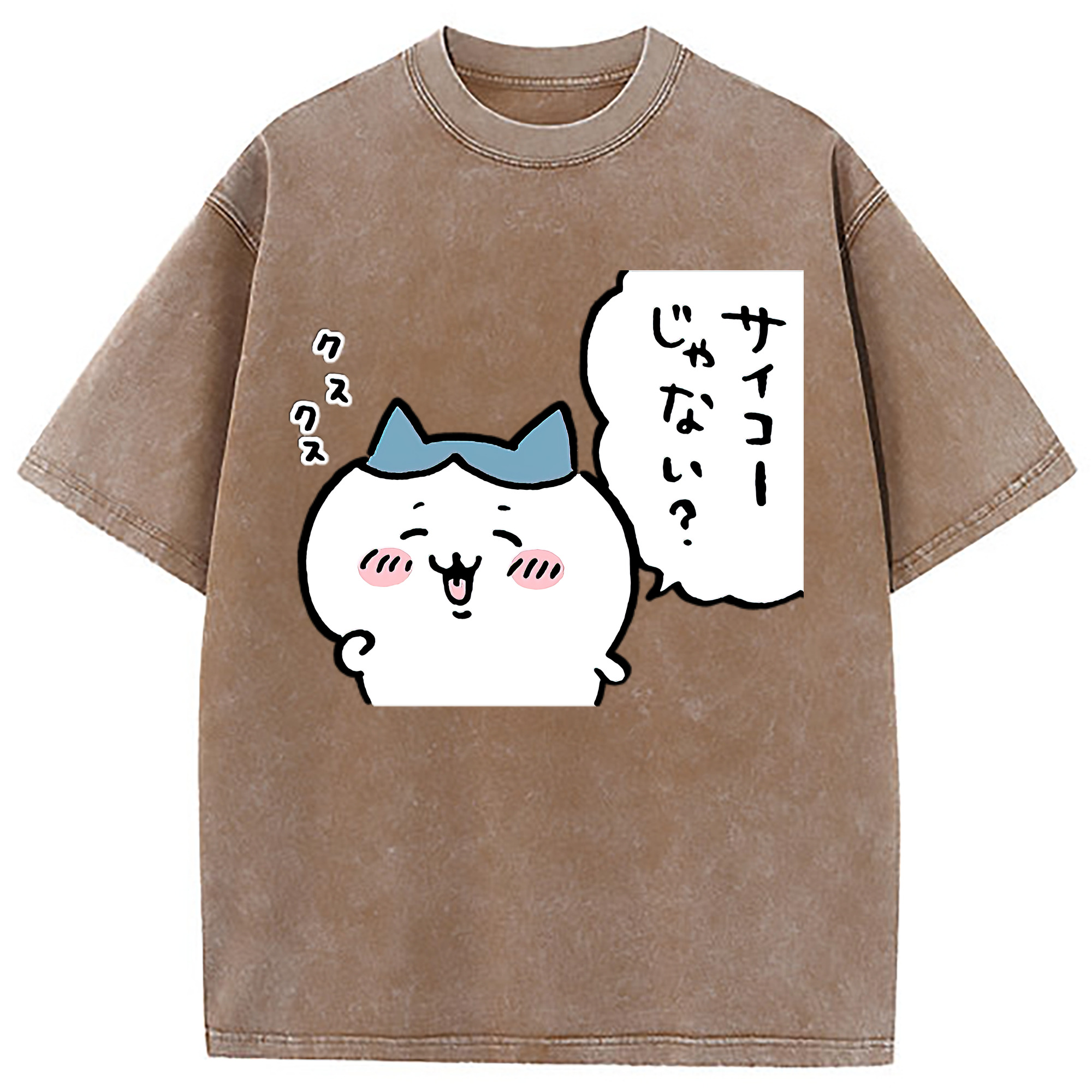 （画像用） ちいかわ ハチワレ Chii-kawa hachiware 綿100% ヴィンテージ風 半袖Tシャツ（フロントプリント）