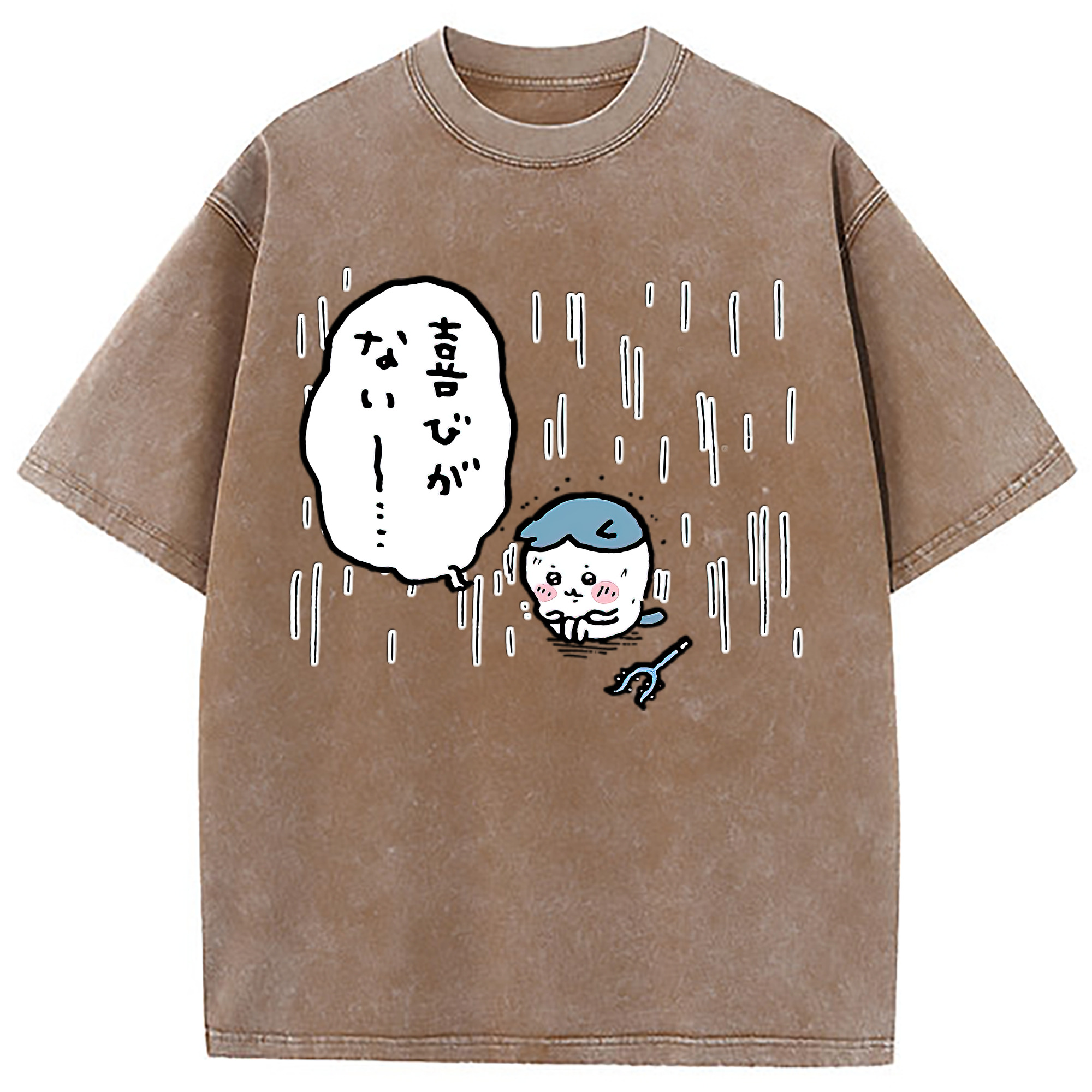 （画像用） ちいかわ ハチワレ Chii-kawa hachiware 綿100% ヴィンテージ風 半袖Tシャツ（フロントプリント）