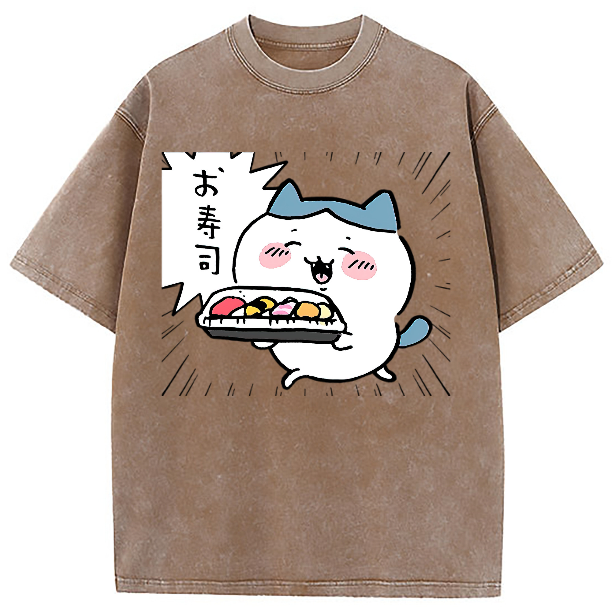 （画像用） ちいかわ ハチワレ Chii-kawa hachiware 綿100% ヴィンテージ風 半袖Tシャツ（フロントプリント）