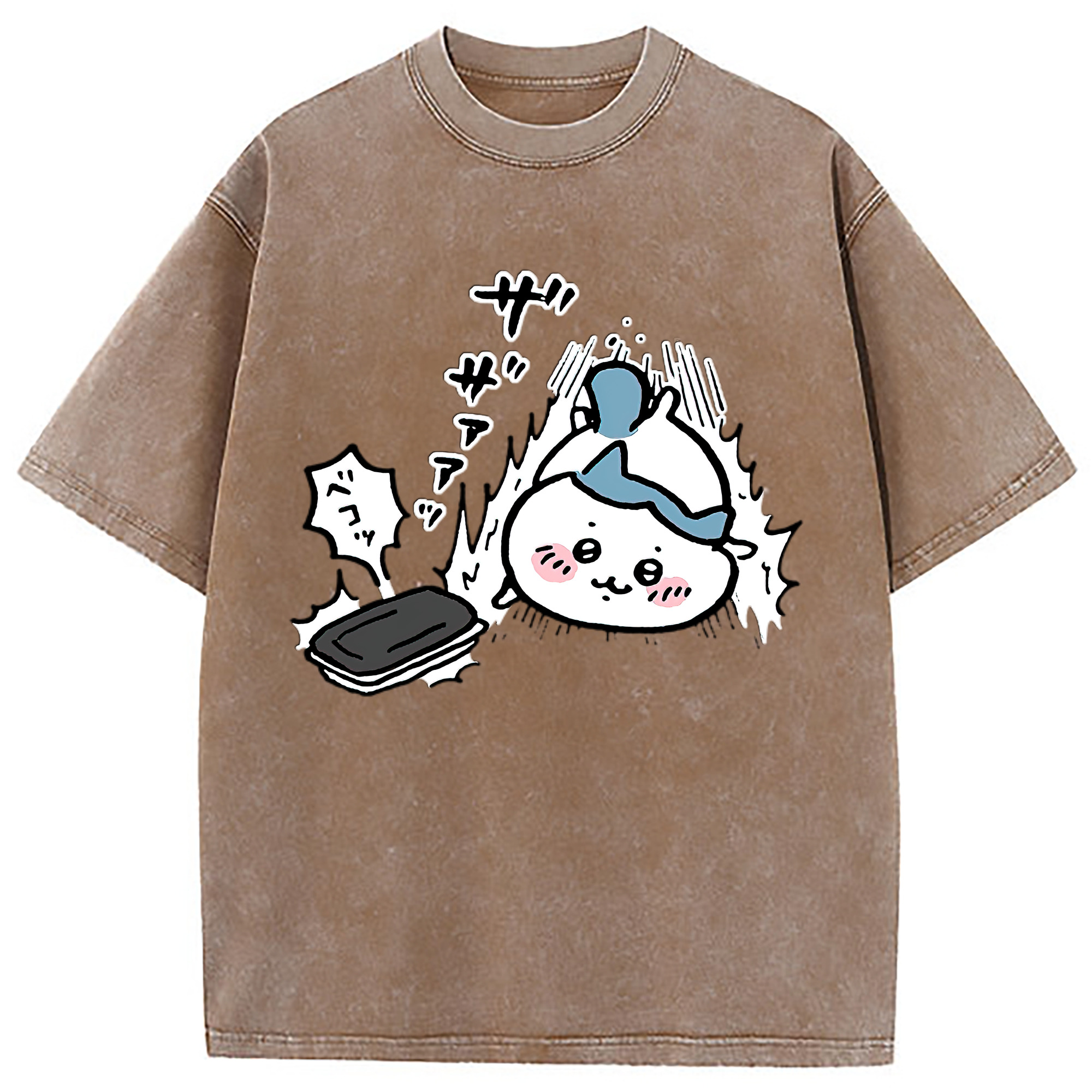 （画像用） ちいかわ ハチワレ Chii-kawa hachiware 綿100% ヴィンテージ風 半袖Tシャツ（フロントプリント）