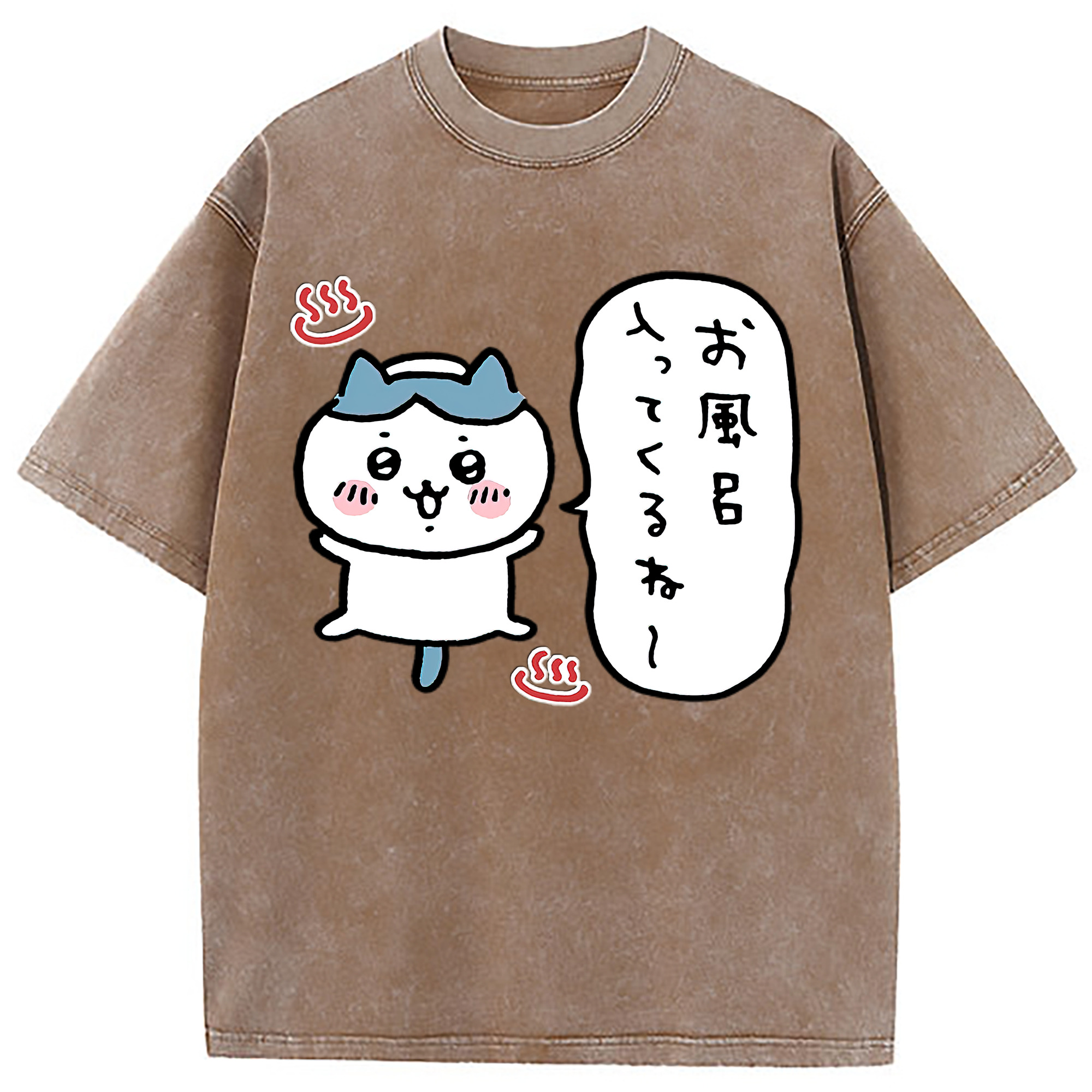 （画像用） ちいかわ ハチワレ Chii-kawa hachiware 綿100% ヴィンテージ風 半袖Tシャツ（フロントプリント）