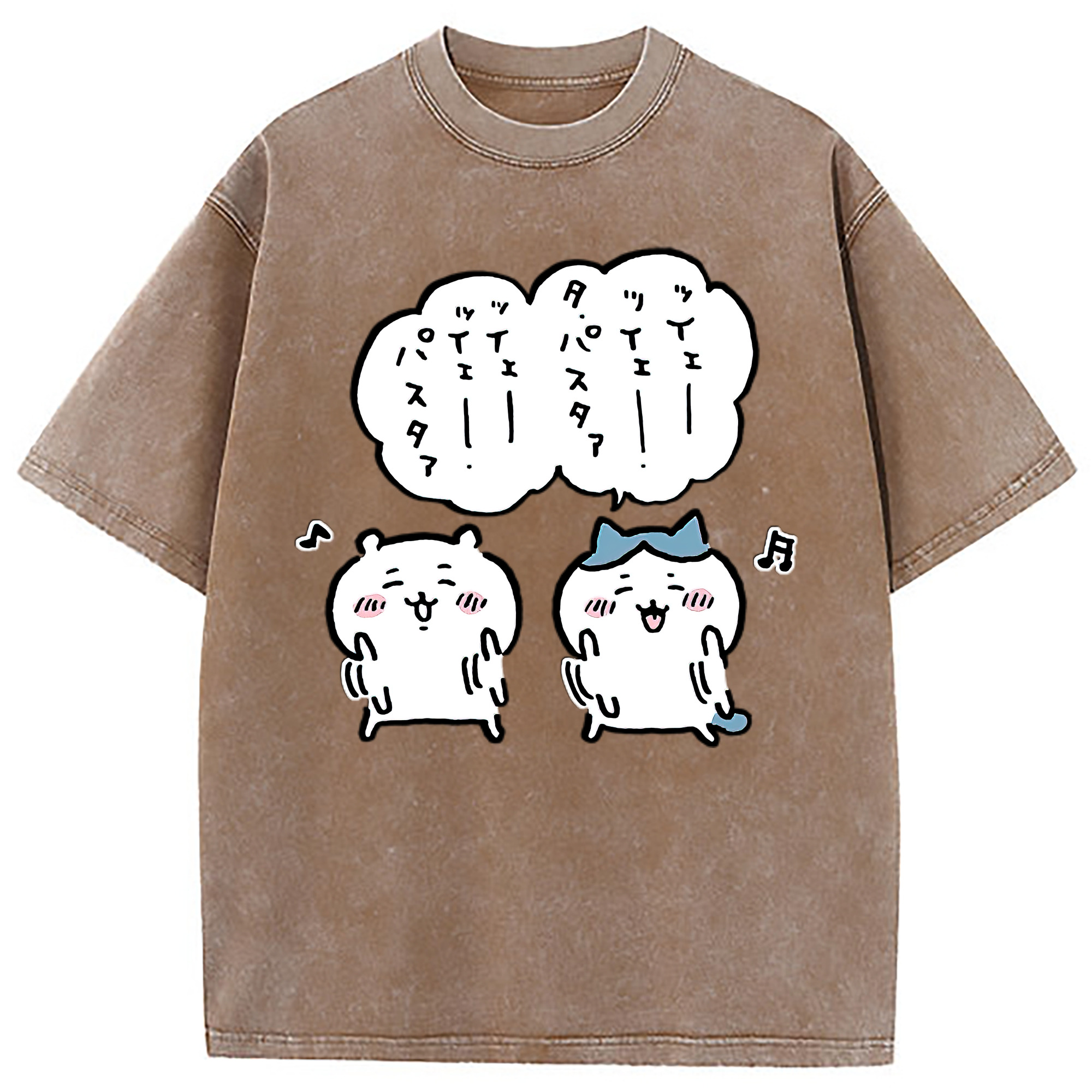 （画像用） ちいかわ ハチワレ Chii-kawa hachiware 綿100% ヴィンテージ風 半袖Tシャツ（フロントプリント）