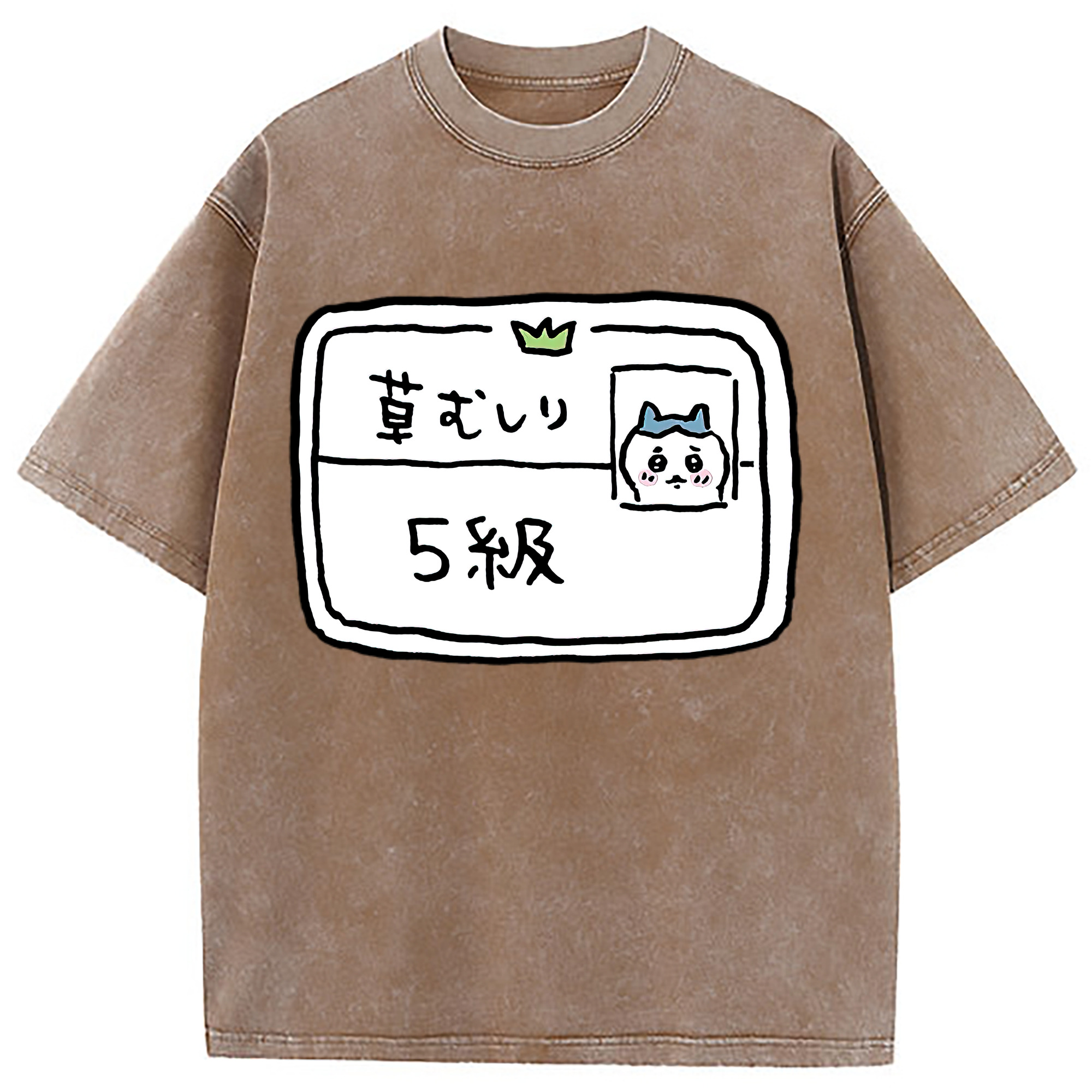 （画像用） ちいかわ ハチワレ Chii-kawa hachiware 綿100% ヴィンテージ風 半袖Tシャツ（フロントプリント）