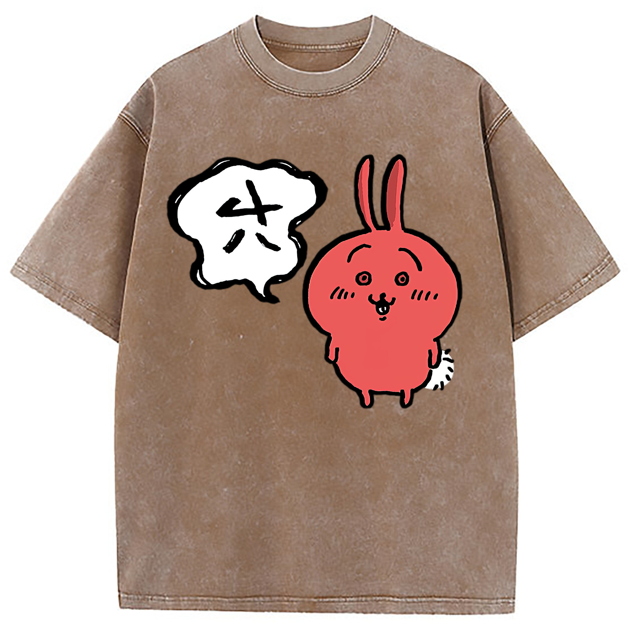 （画像用） ちいかわ ハチワレ Chii-kawa hachiware 綿100% ヴィンテージ風 半袖Tシャツ（フロントプリント）