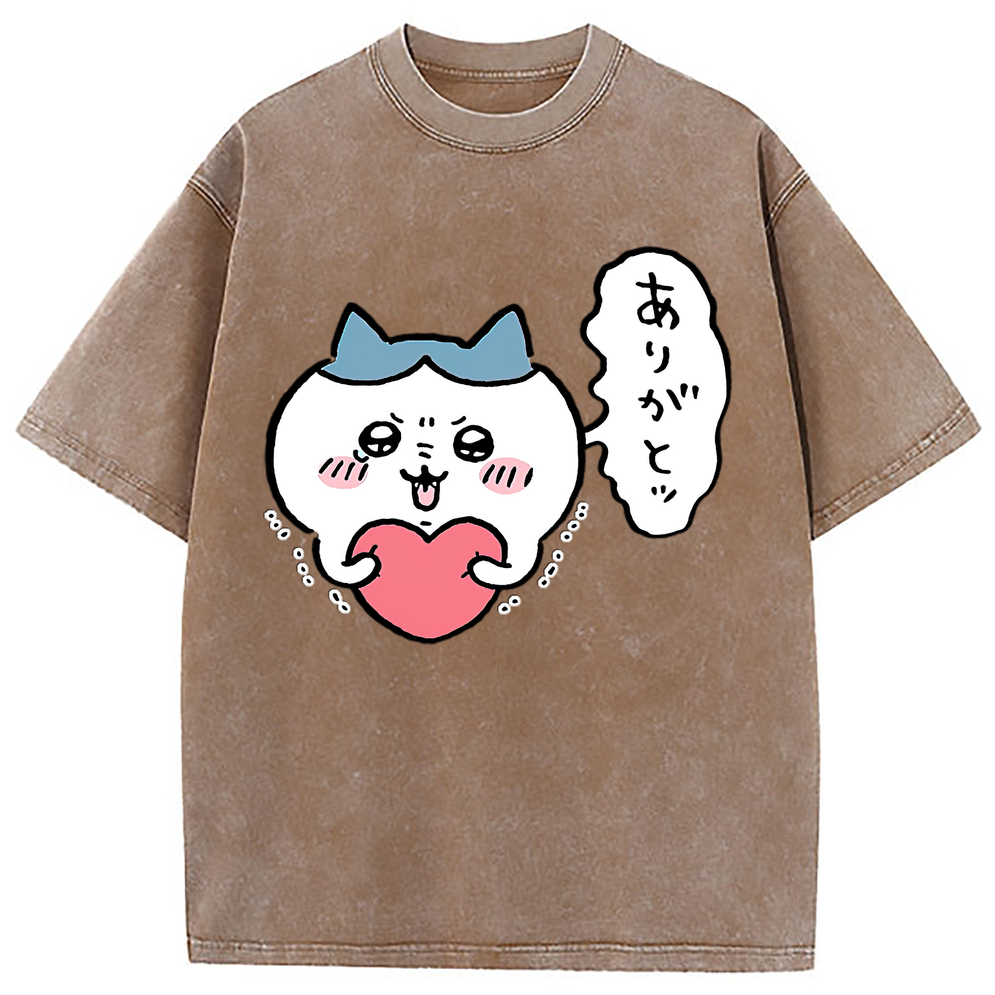（画像用） ちいかわ ハチワレ Chii-kawa hachiware 綿100% ヴィンテージ風 半袖Tシャツ（フロントプリント）