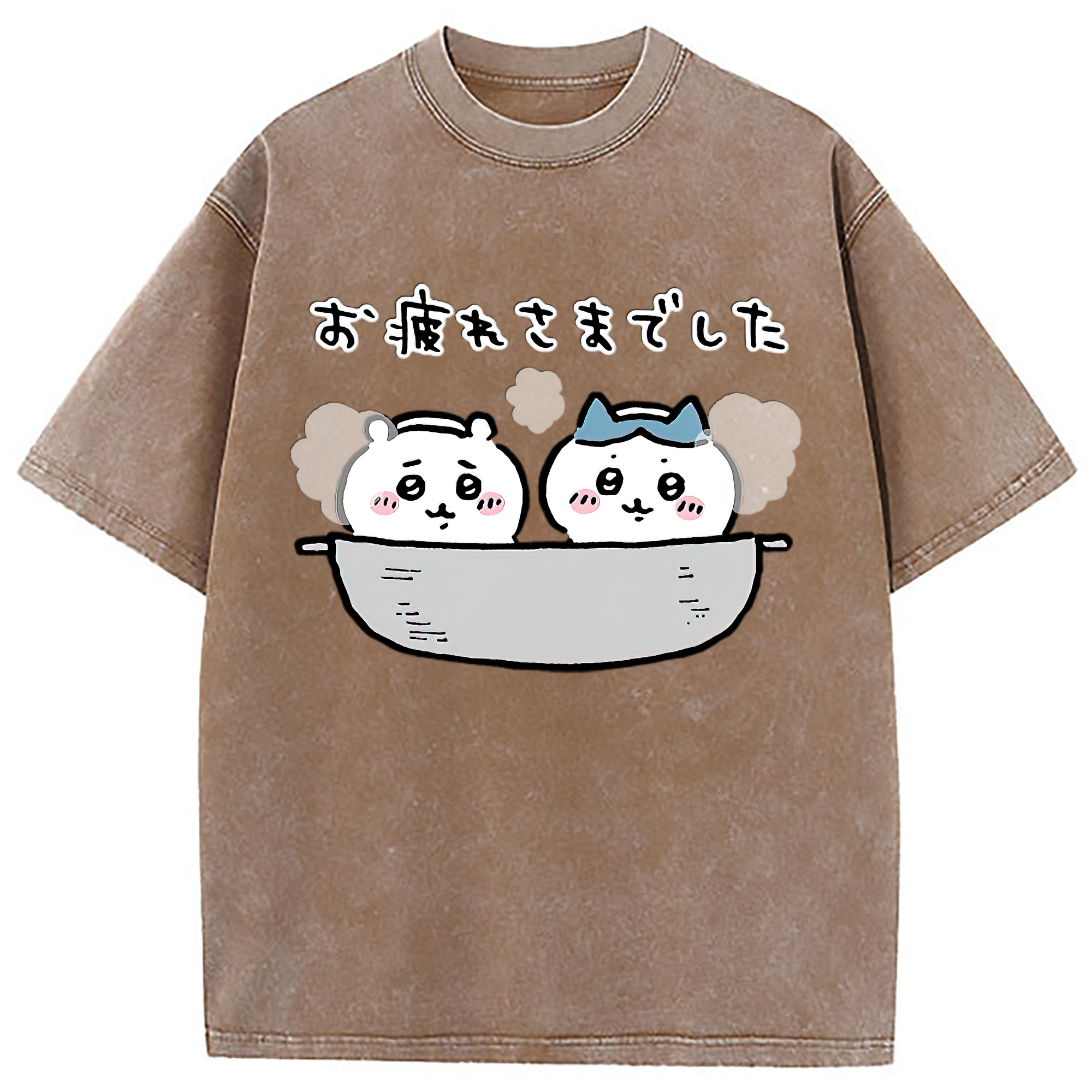 （画像用） ちいかわ ハチワレ Chii-kawa hachiware 綿100% ヴィンテージ風 半袖Tシャツ（フロントプリント）