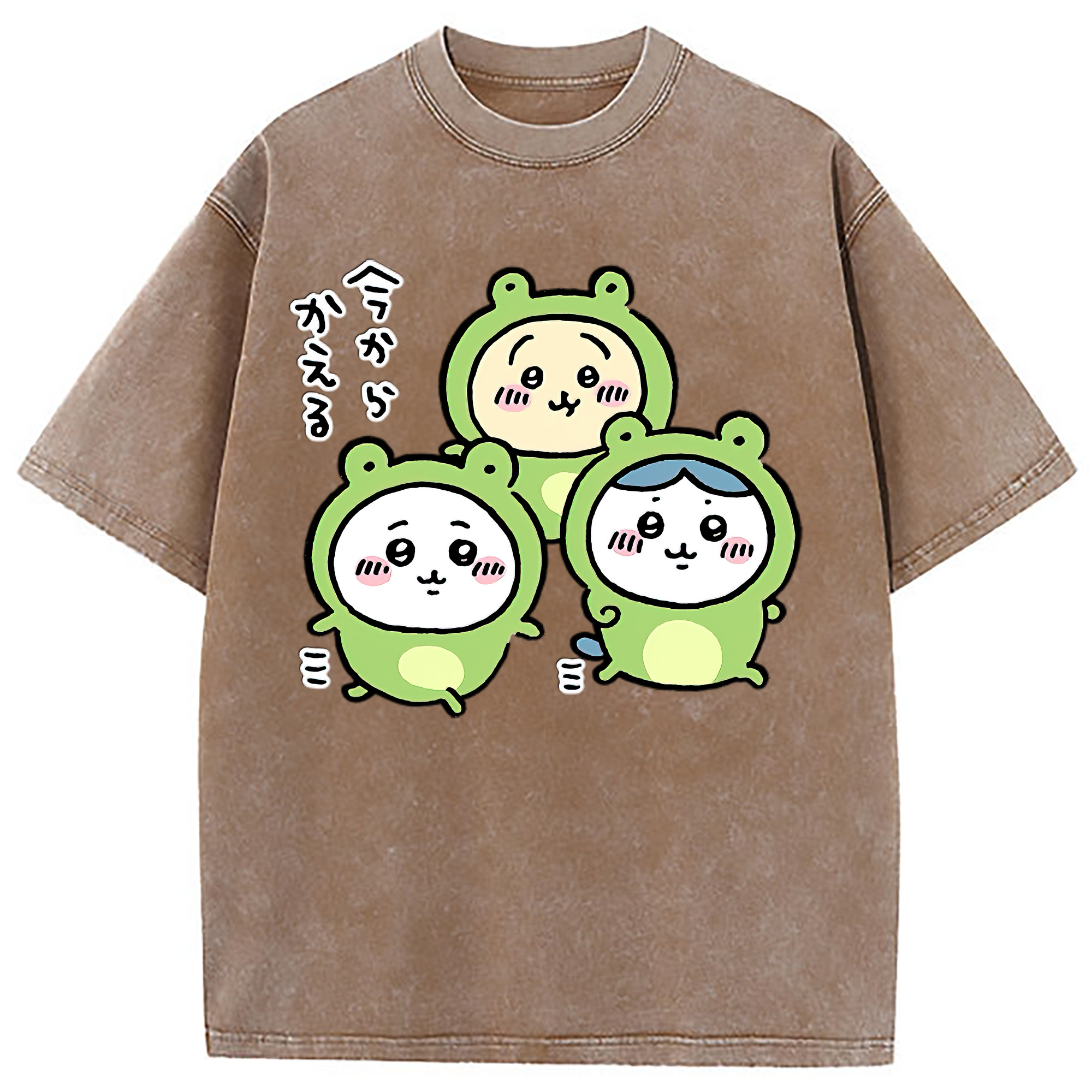 （画像用） ちいかわ ハチワレ Chii-kawa hachiware 綿100% ヴィンテージ風 半袖Tシャツ（フロントプリント）