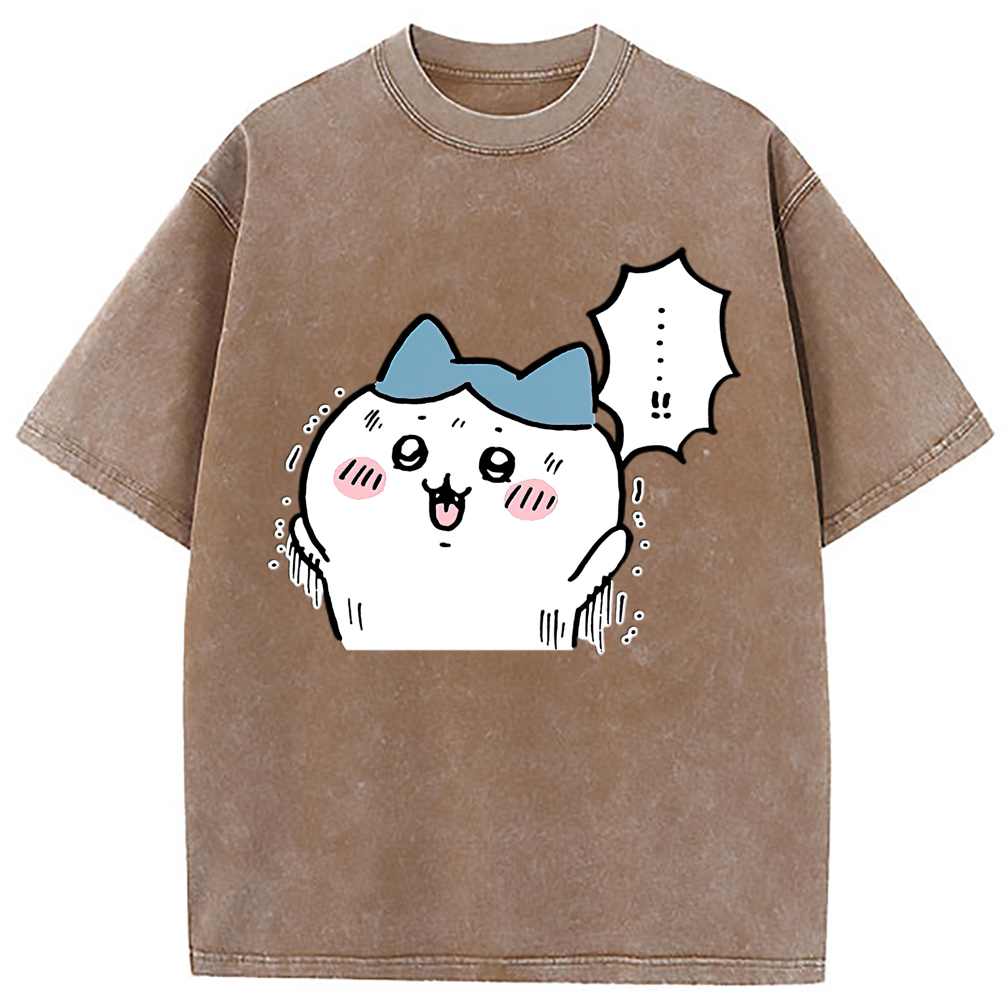 （画像用） ちいかわ ハチワレ Chii-kawa hachiware 綿100% ヴィンテージ風 半袖Tシャツ（フロントプリント）