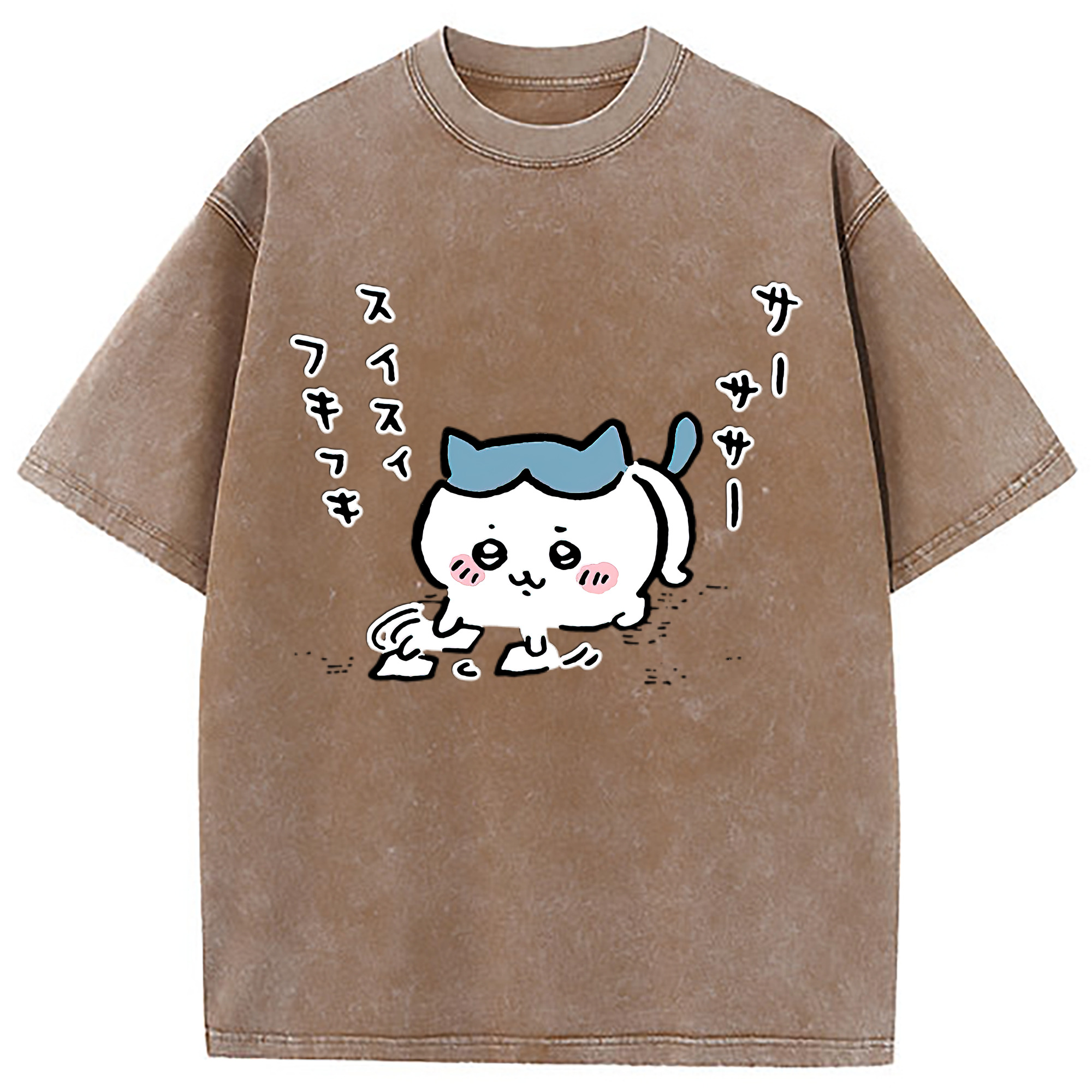 （画像用） ちいかわ ハチワレ Chii-kawa hachiware 綿100% ヴィンテージ風 半袖Tシャツ（フロントプリント）