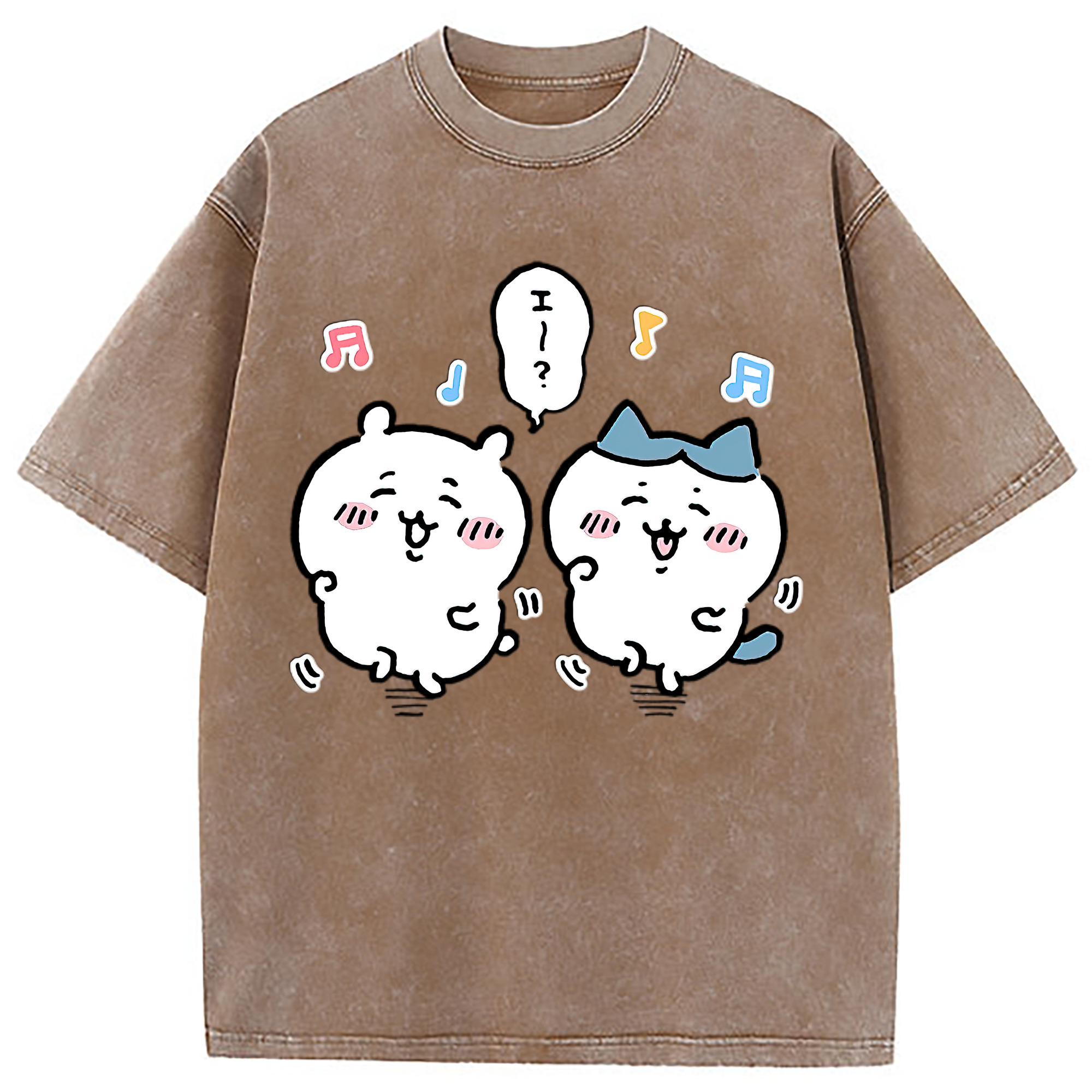 （画像用） ちいかわ ハチワレ Chii-kawa hachiware 綿100% ヴィンテージ風 半袖Tシャツ（フロントプリント）