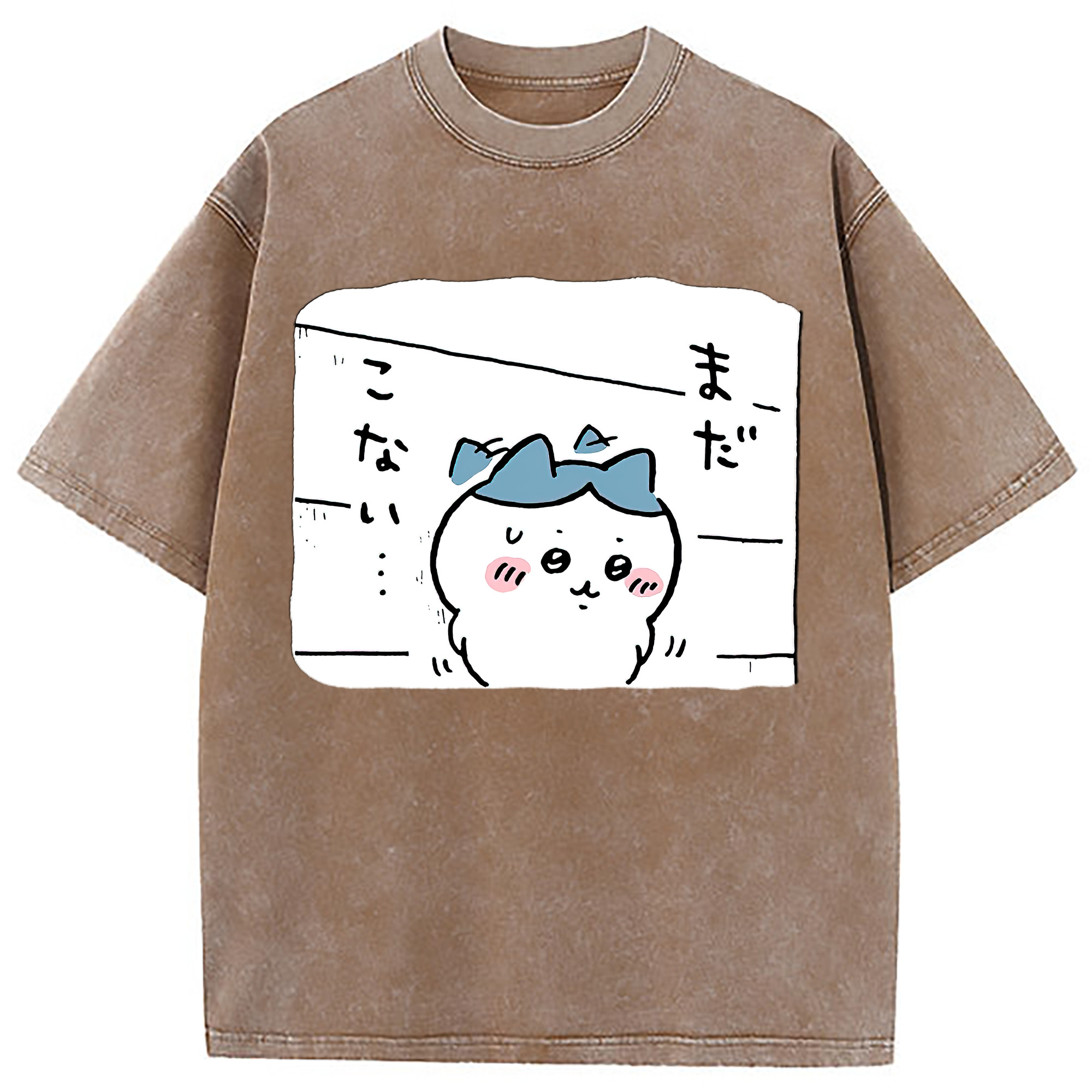 （画像用） ちいかわ ハチワレ Chii-kawa hachiware 綿100% ヴィンテージ風 半袖Tシャツ（フロントプリント）
