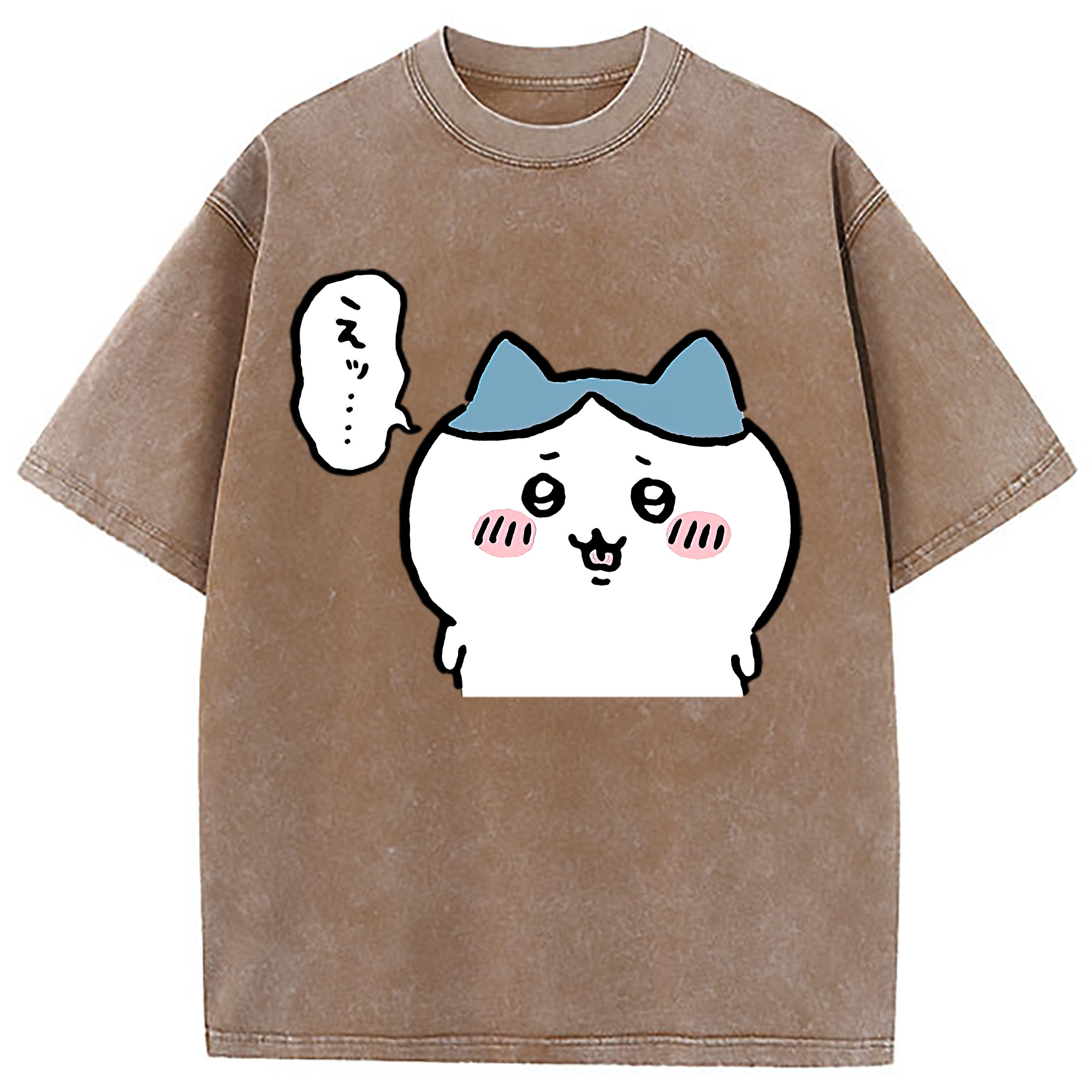 （画像用） ちいかわ ハチワレ Chii-kawa hachiware 綿100% ヴィンテージ風 半袖Tシャツ（フロントプリント）