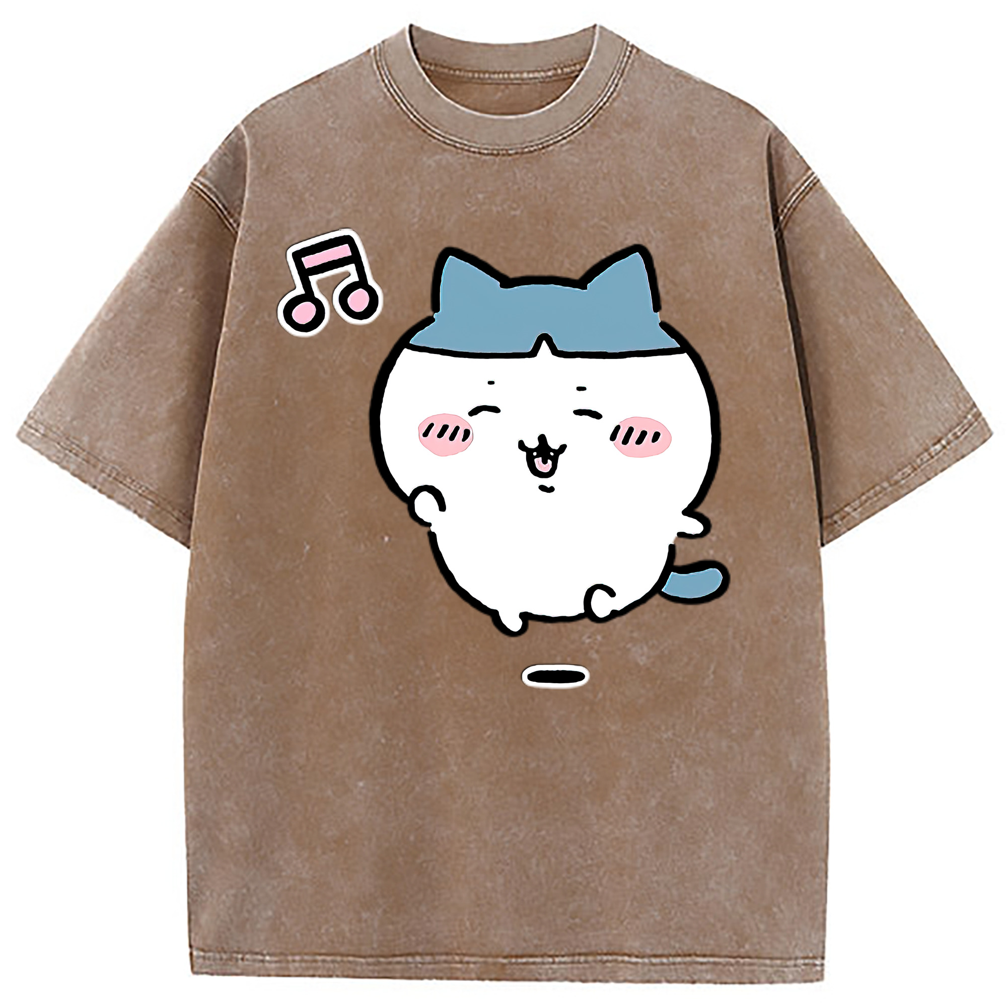（画像用） ちいかわ ハチワレ Chii-kawa hachiware 綿100% ヴィンテージ風 半袖Tシャツ（フロントプリント）