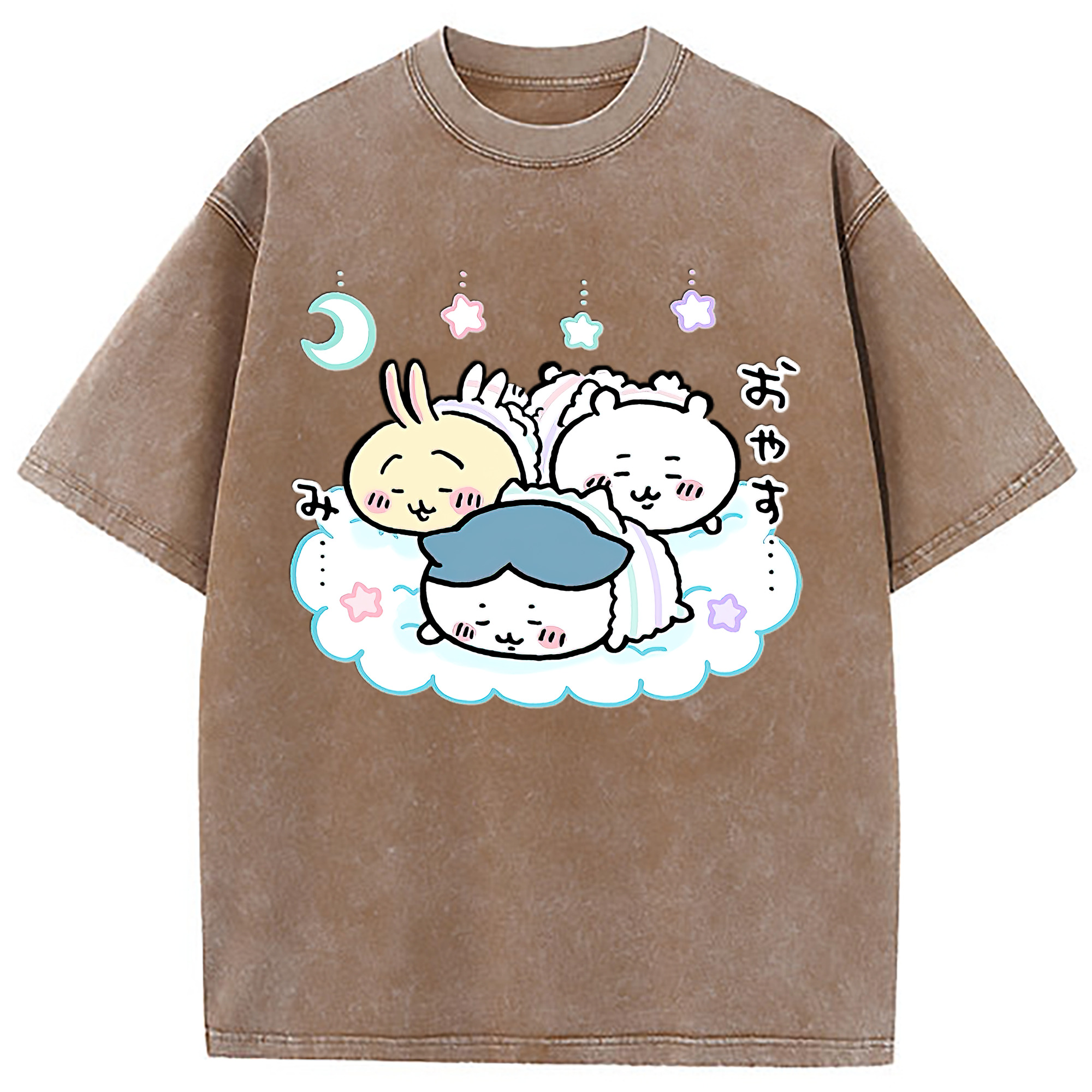 （画像用） ちいかわ ハチワレ Chii-kawa hachiware 綿100% ヴィンテージ風 半袖Tシャツ（フロントプリント）
