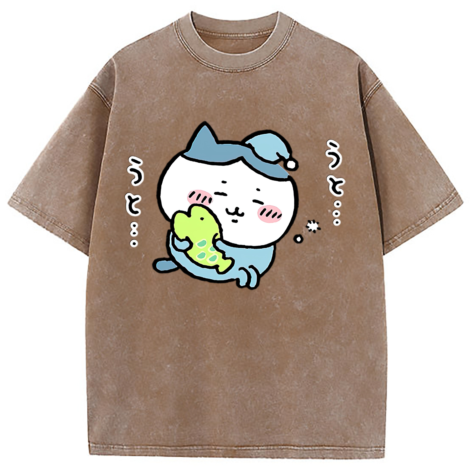 （画像用） ちいかわ ハチワレ Chii-kawa hachiware 綿100% ヴィンテージ風 半袖Tシャツ（フロントプリント）