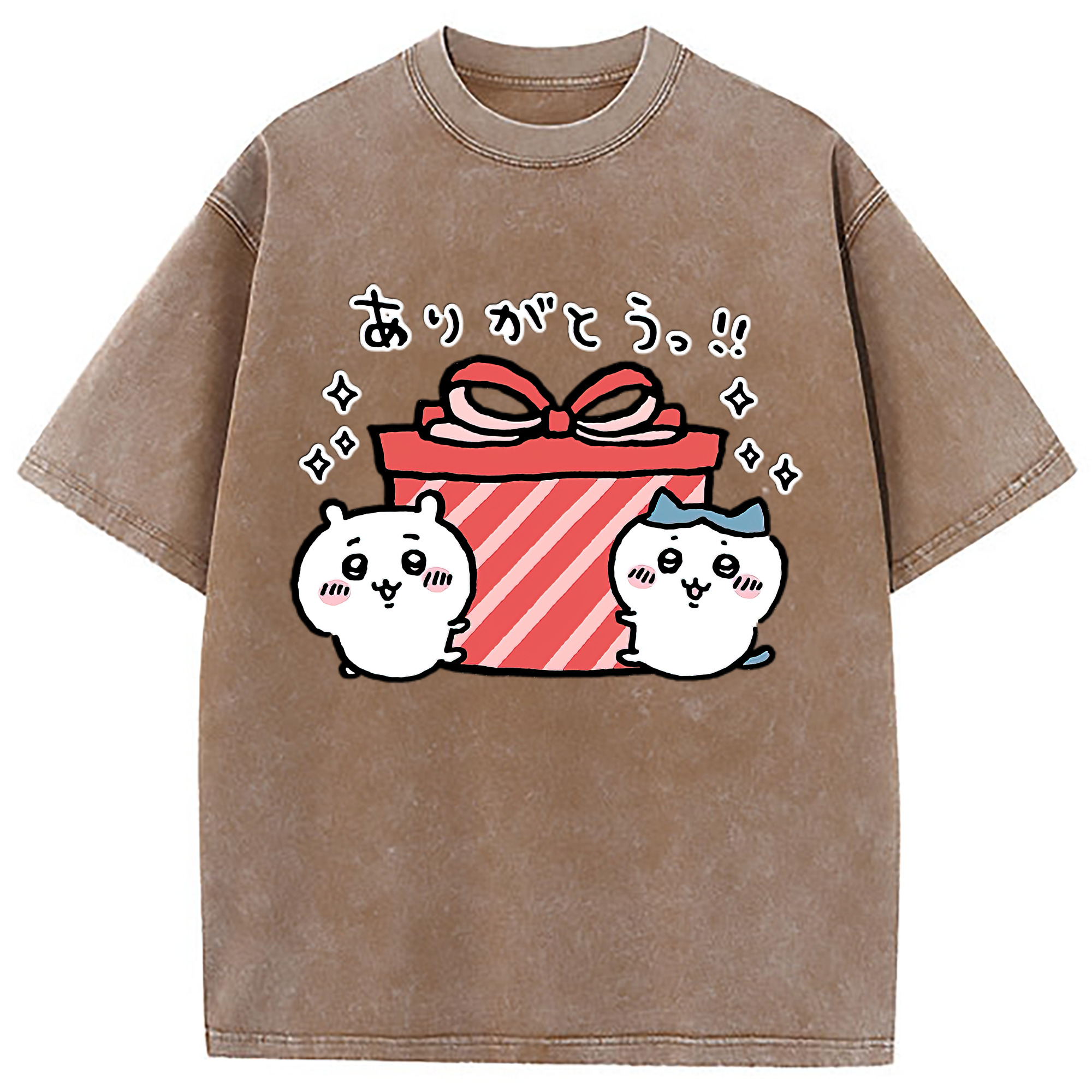 （画像用） ちいかわ ハチワレ Chii-kawa hachiware 綿100% ヴィンテージ風 半袖Tシャツ（フロントプリント）