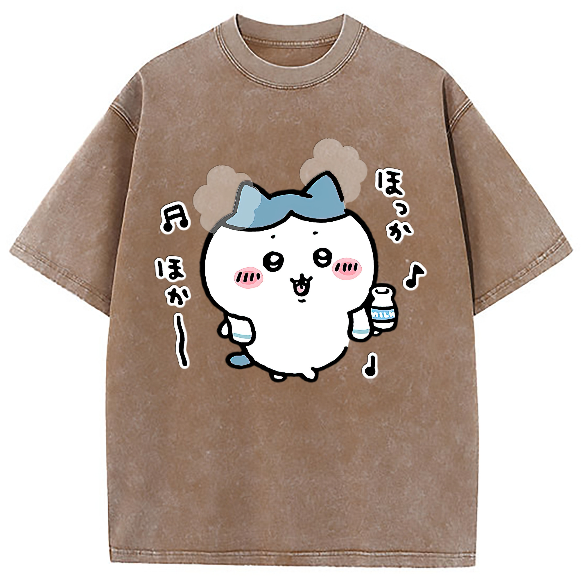 （画像用） ちいかわ ハチワレ Chii-kawa hachiware 綿100% ヴィンテージ風 半袖Tシャツ（フロントプリント）