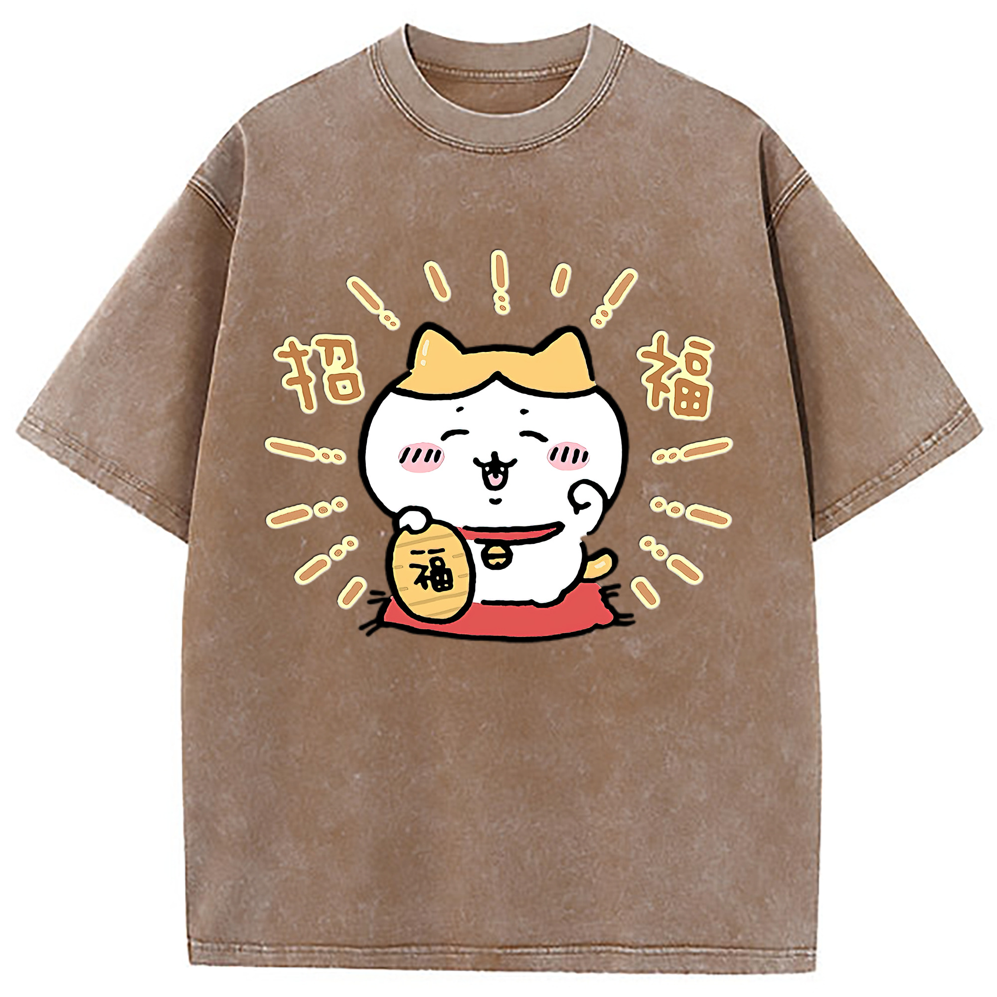 （画像用） ちいかわ ハチワレ Chii-kawa hachiware 綿100% ヴィンテージ風 半袖Tシャツ（フロントプリント）