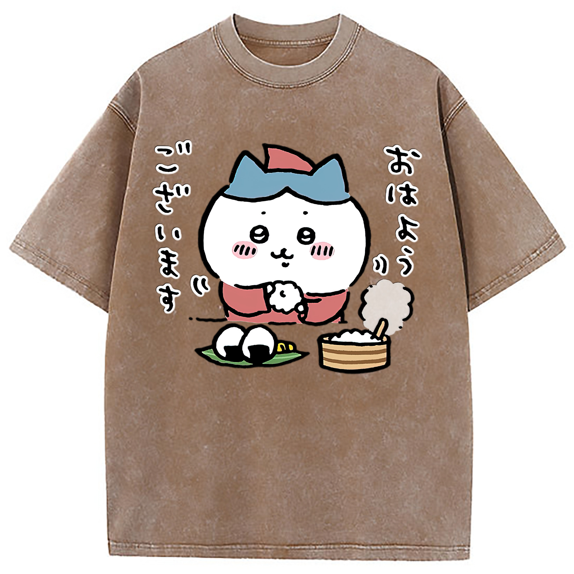 （画像用） ちいかわ ハチワレ Chii-kawa hachiware 綿100% ヴィンテージ風 半袖Tシャツ（フロントプリント）
