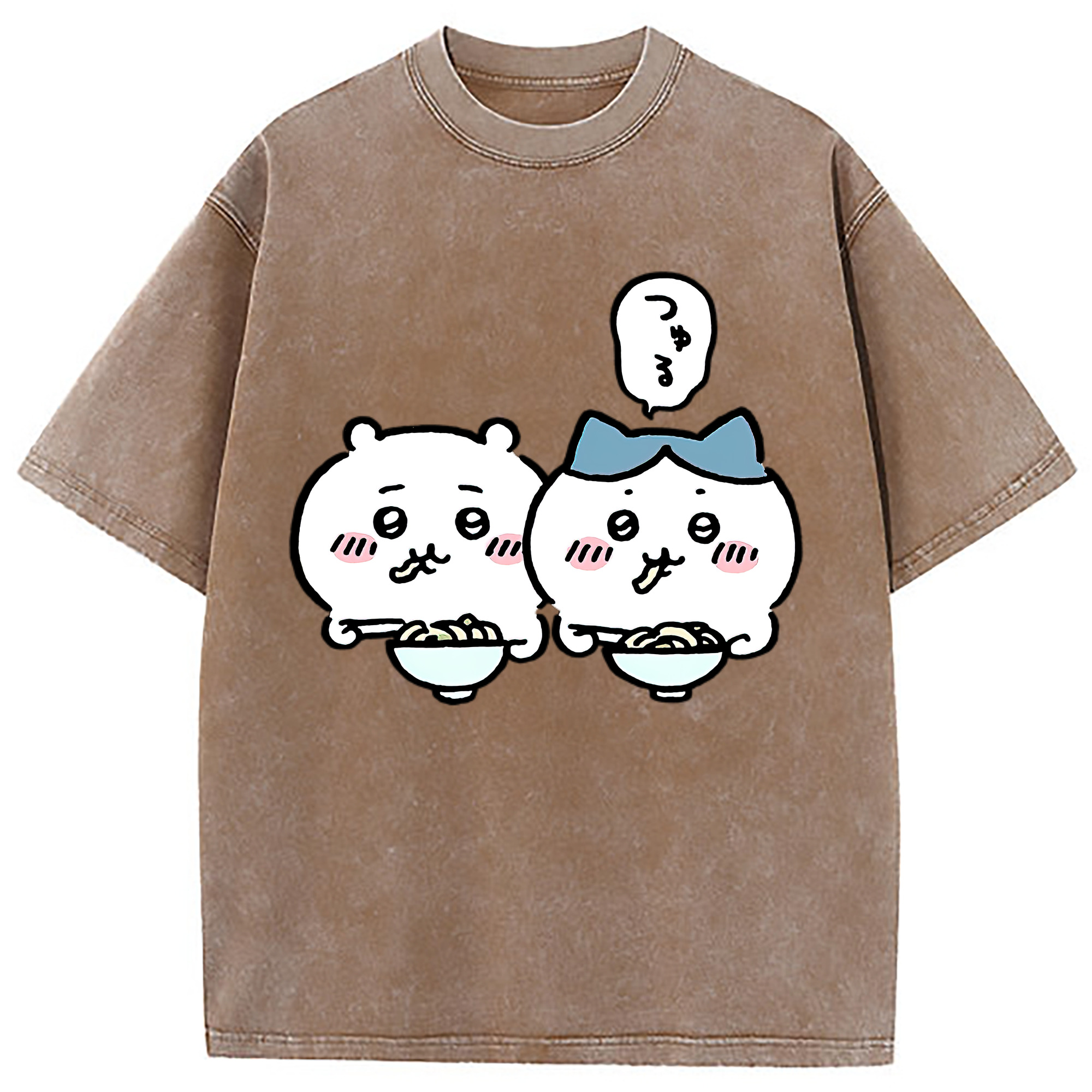 （画像用） ちいかわ ハチワレ Chii-kawa hachiware 綿100% ヴィンテージ風 半袖Tシャツ（フロントプリント）