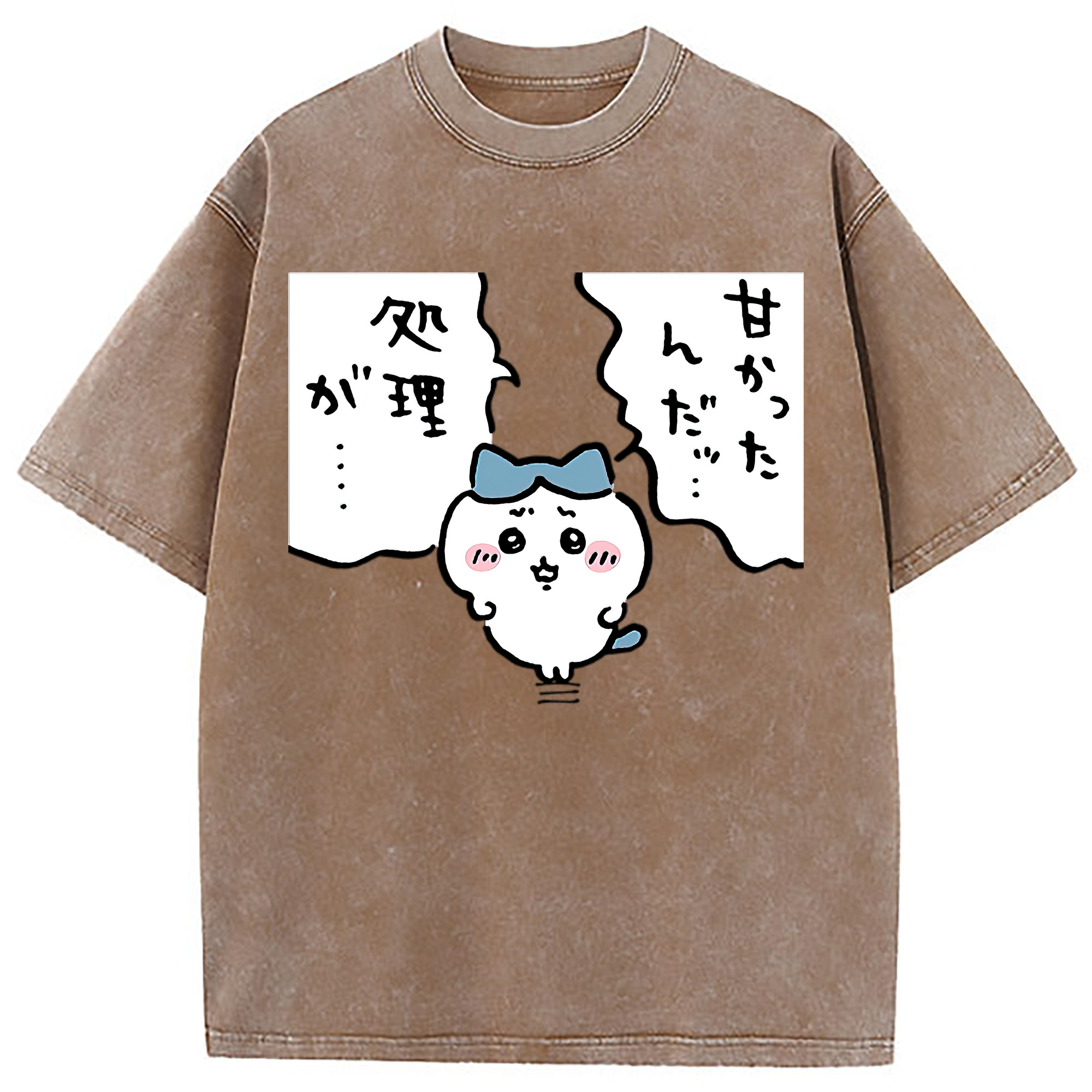 （画像用） ちいかわ ハチワレ Chii-kawa hachiware 綿100% ヴィンテージ風 半袖Tシャツ（フロントプリント）