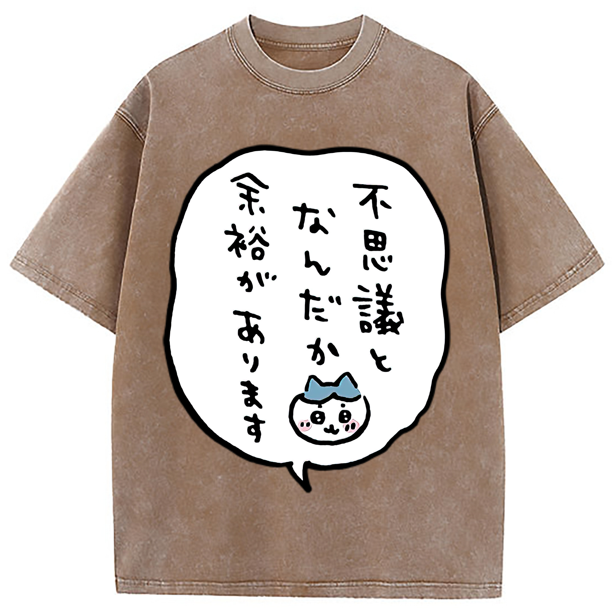 （画像用） ちいかわ ハチワレ Chii-kawa hachiware 綿100% ヴィンテージ風 半袖Tシャツ（フロントプリント）