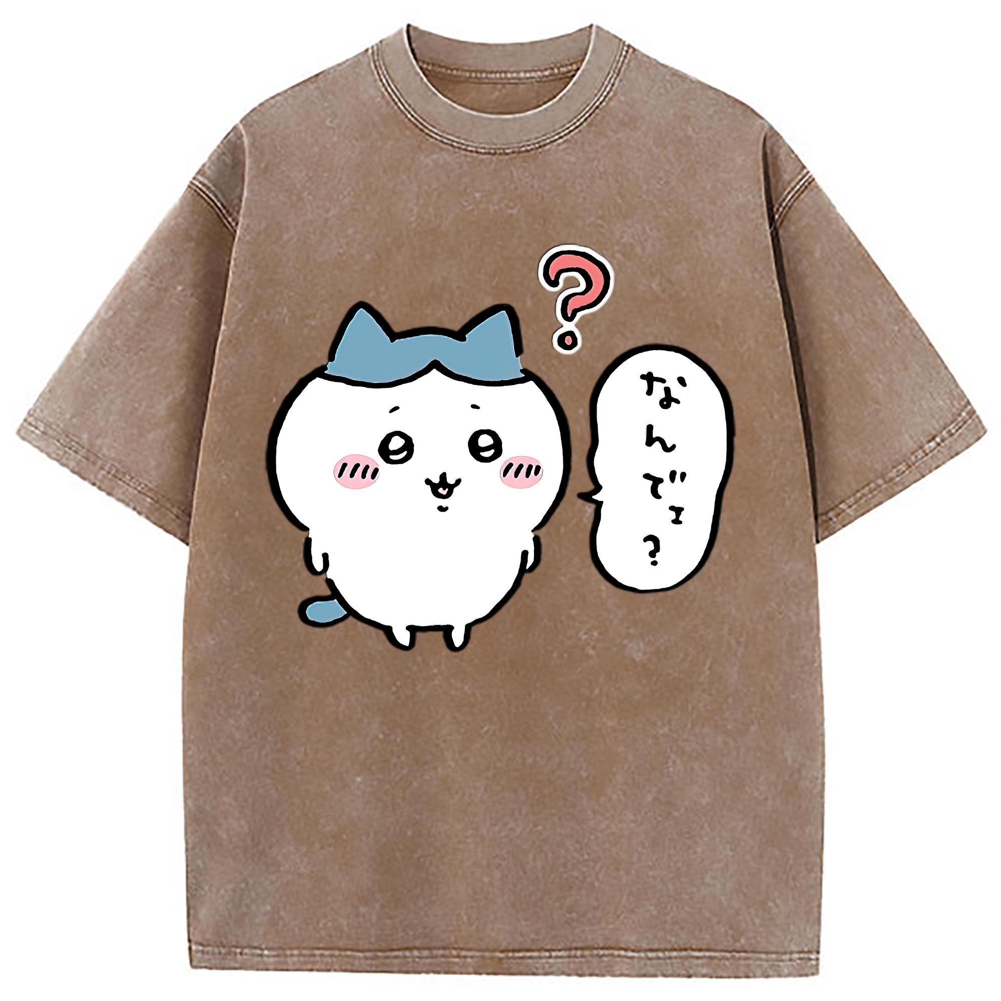 （画像用） ちいかわ ハチワレ Chii-kawa hachiware 綿100% ヴィンテージ風 半袖Tシャツ（フロントプリント）