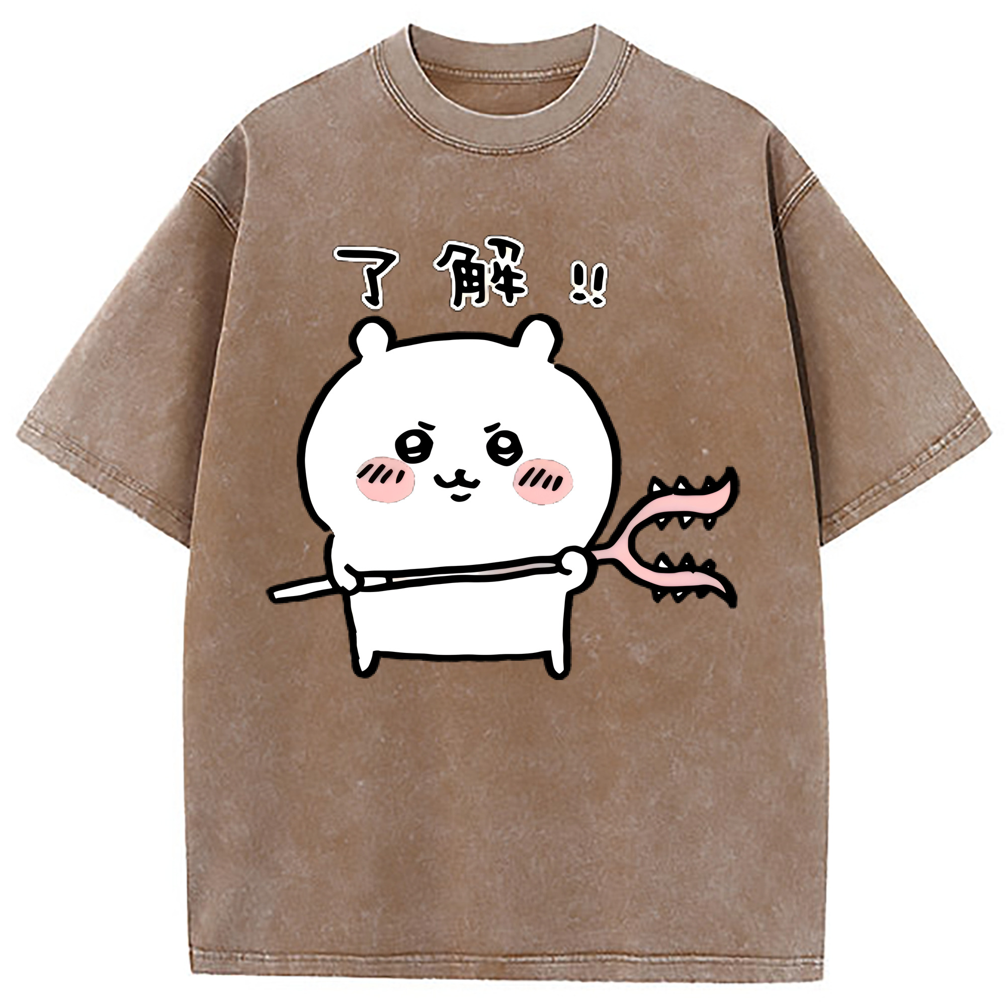 （画像用） ちいかわ ちいかわ Chii-kawa chiikawa 綿100% ヴィンテージ風 半袖Tシャツ（フロントプリント）