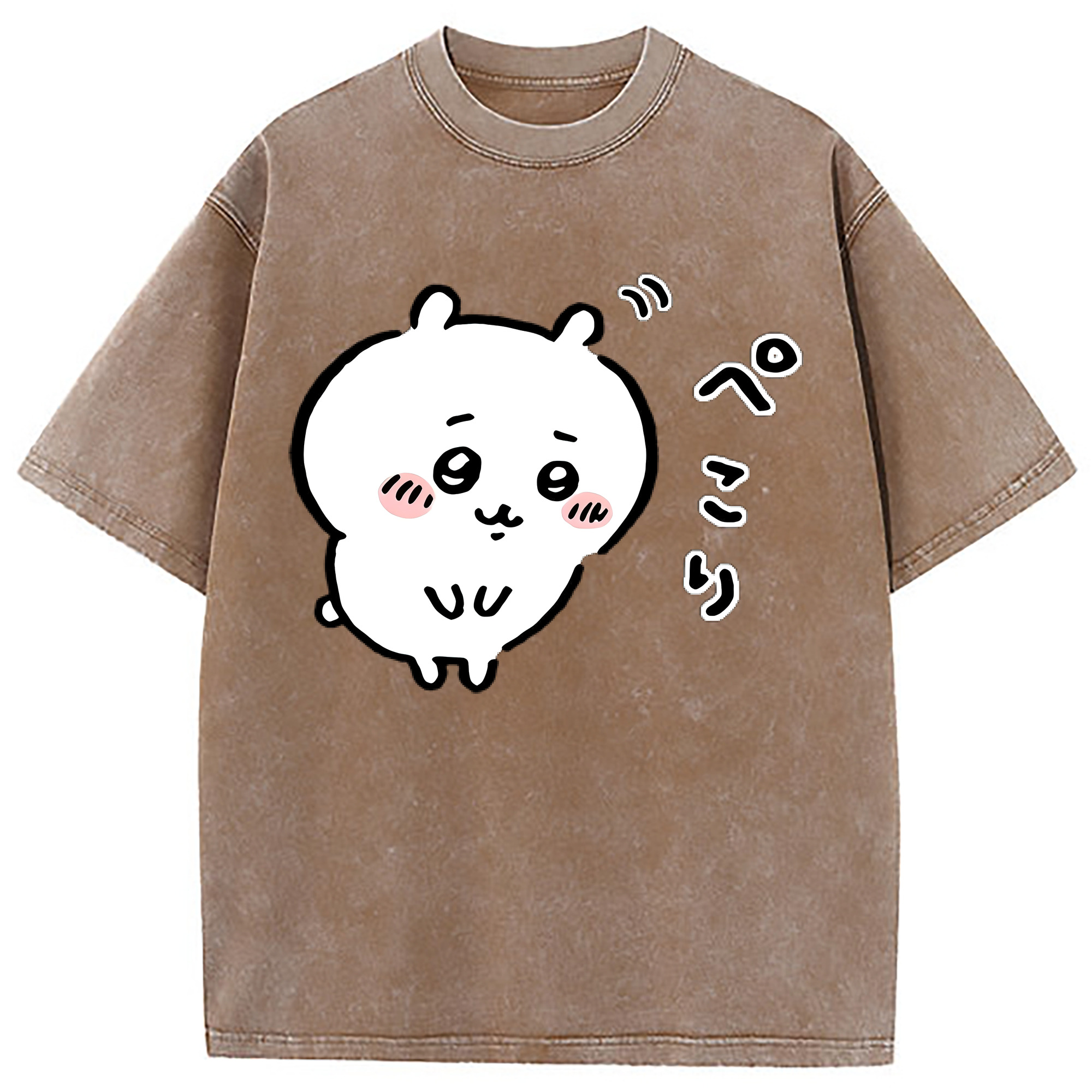 （画像用） ちいかわ ちいかわ Chii-kawa chiikawa 綿100% ヴィンテージ風 半袖Tシャツ（フロントプリント）