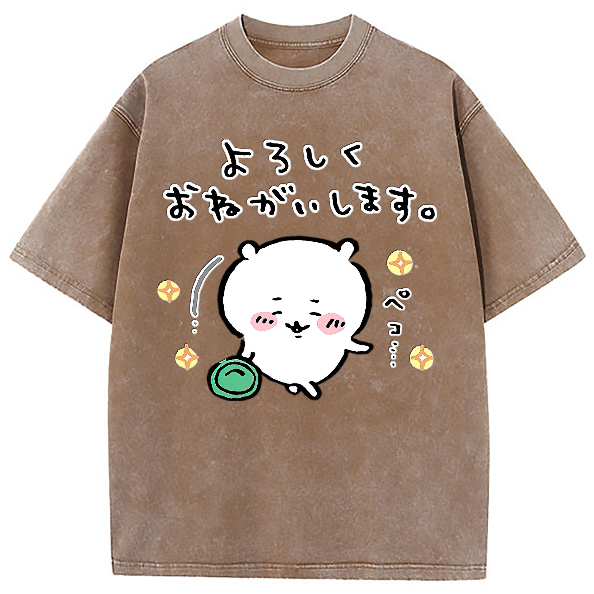 （画像用） ちいかわ ちいかわ Chii-kawa chiikawa 綿100% ヴィンテージ風 半袖Tシャツ（フロントプリント）
