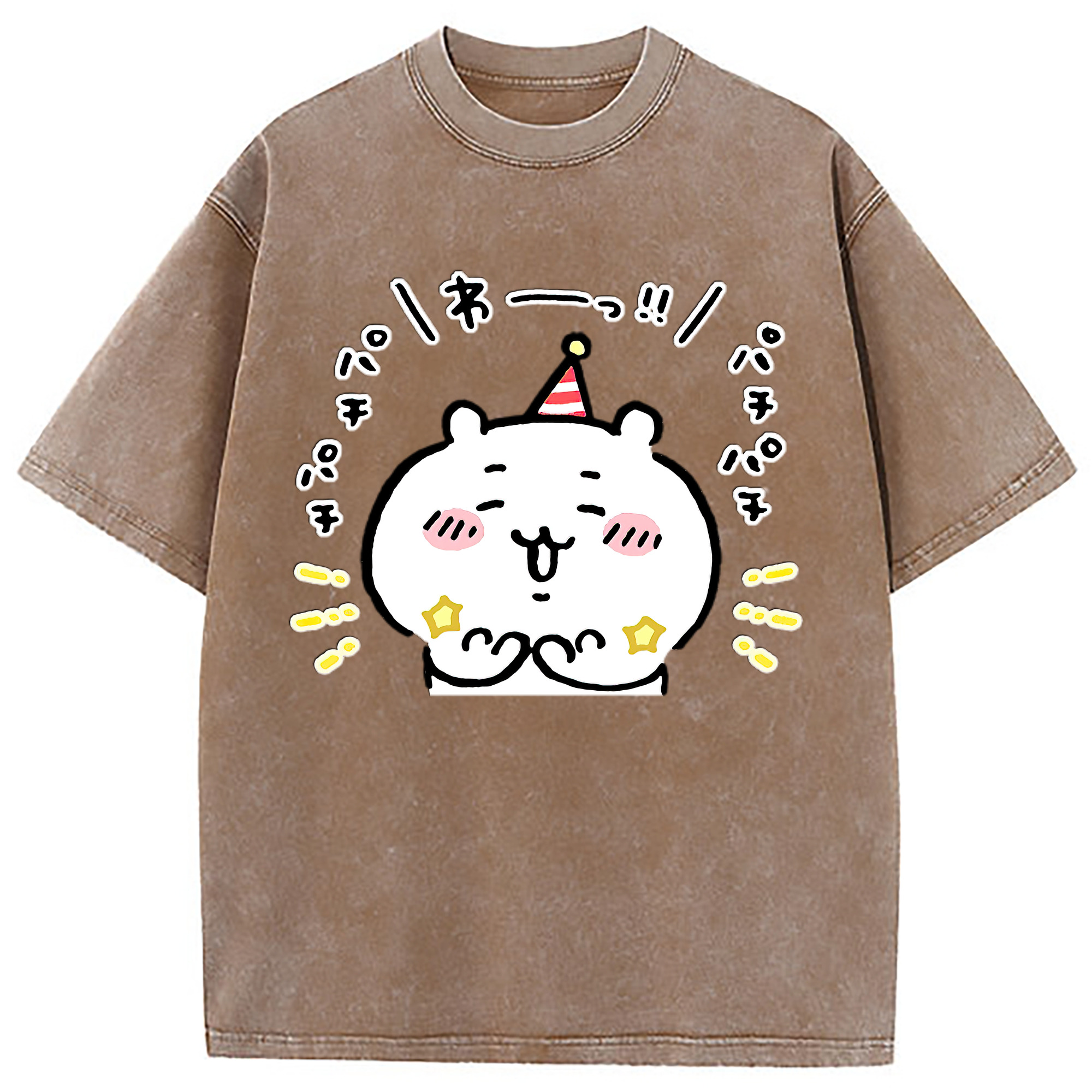 （画像用） ちいかわ ちいかわ Chii-kawa chiikawa 綿100% ヴィンテージ風 半袖Tシャツ（フロントプリント）
