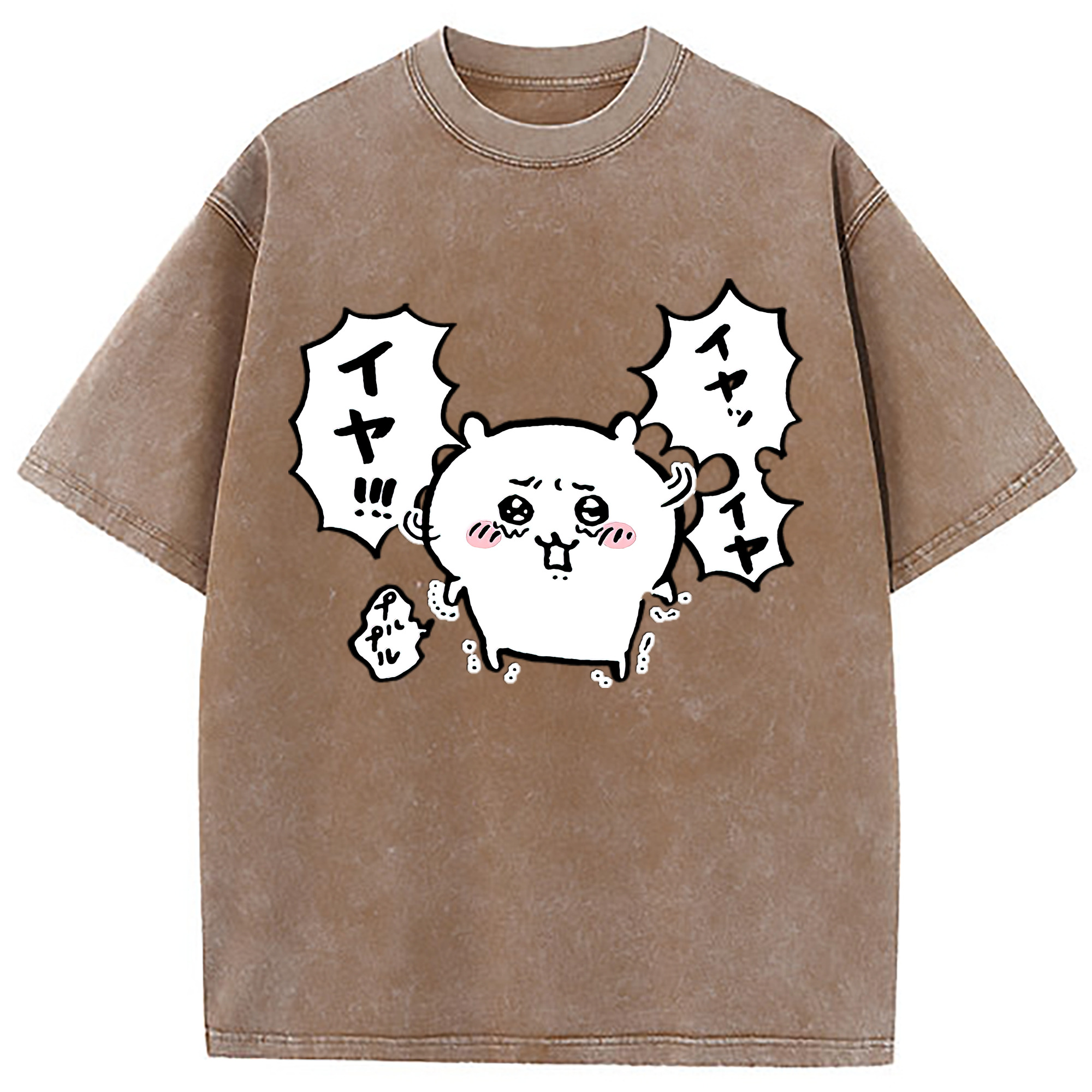 （画像用） ちいかわ ちいかわ Chii-kawa chiikawa 綿100% ヴィンテージ風 半袖Tシャツ（フロントプリント）