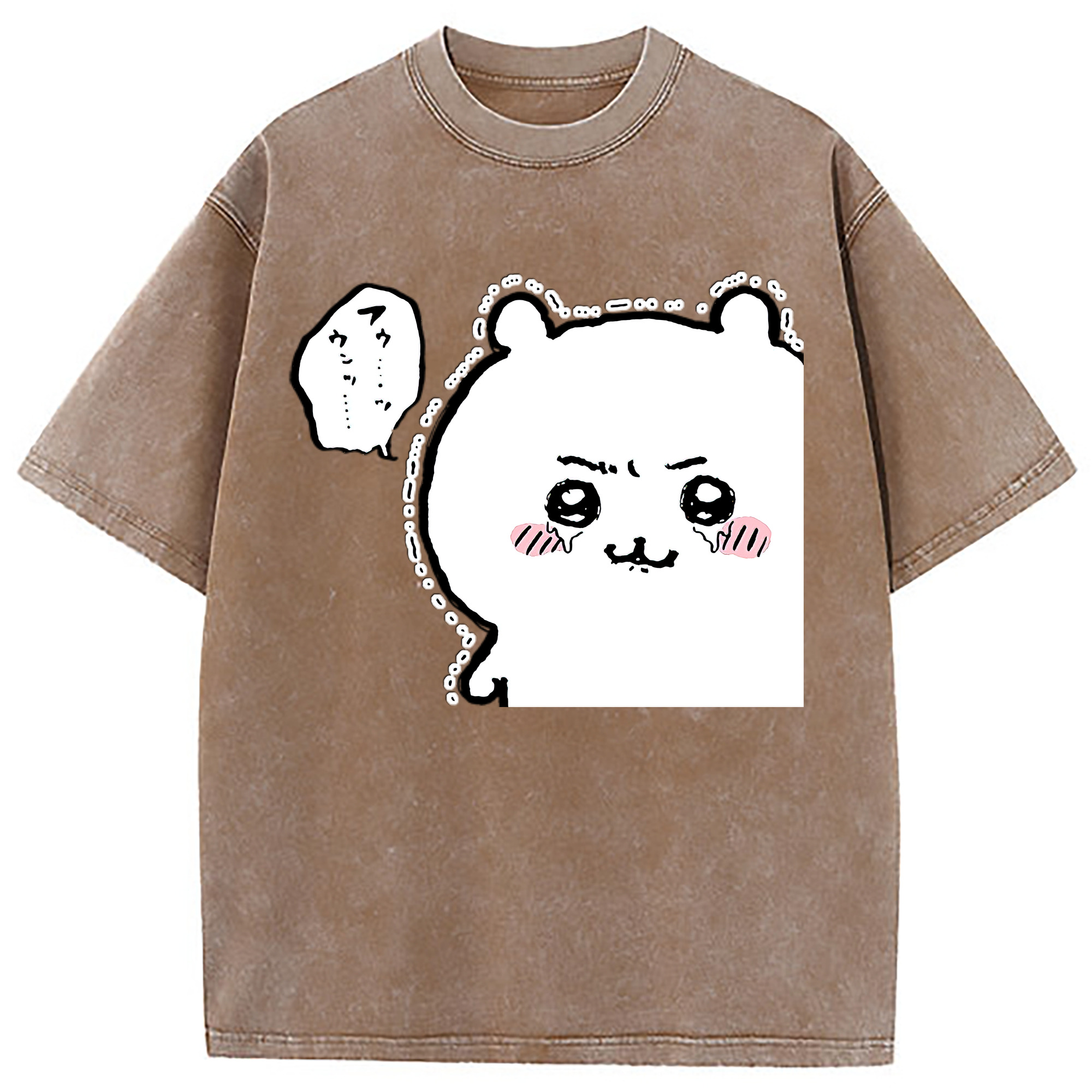 （画像用） ちいかわ ちいかわ Chii-kawa chiikawa 綿100% ヴィンテージ風 半袖Tシャツ（フロントプリント）
